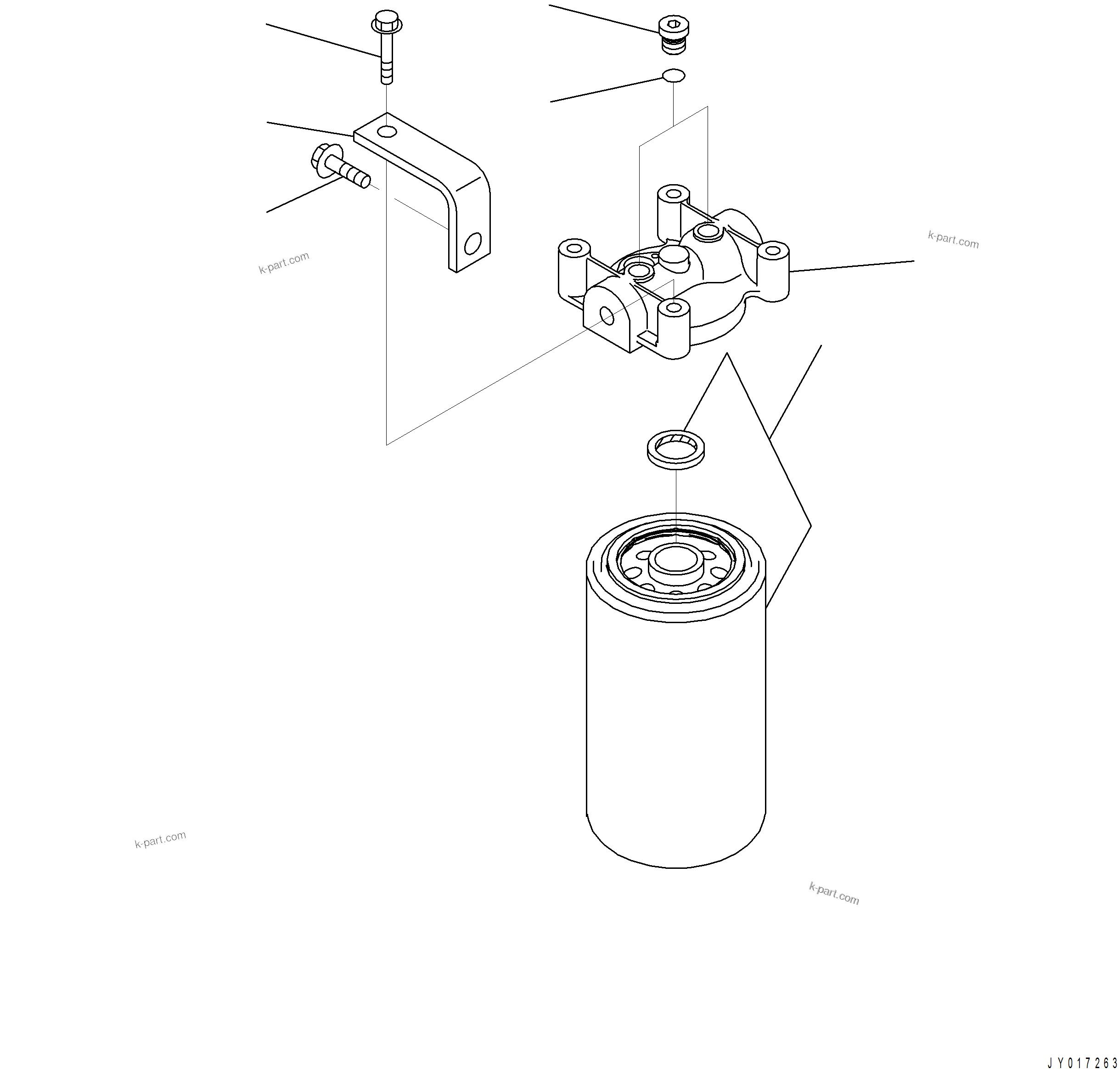 Komatsu parts book diagram for PC390LCI-11 A31001-UP BEPB113400 3.8.2018: AFF10-001001 FUEL FILTER LOCATION