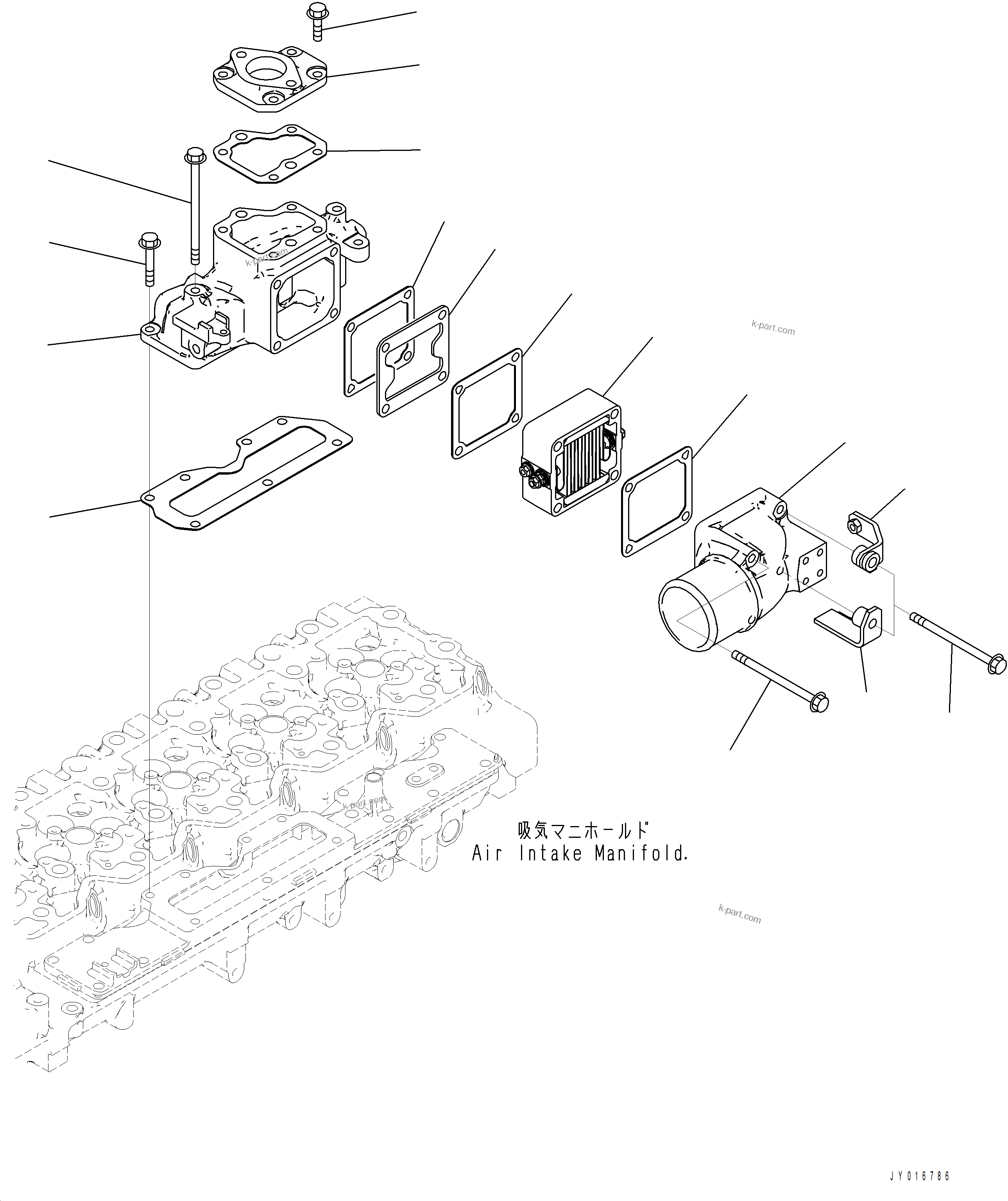 Komatsu parts book diagram for PC390LCI-11 A31001-UP BEPB113400 3.8.2018: AIC00-001001 AIR INTAKE CONNECTOR