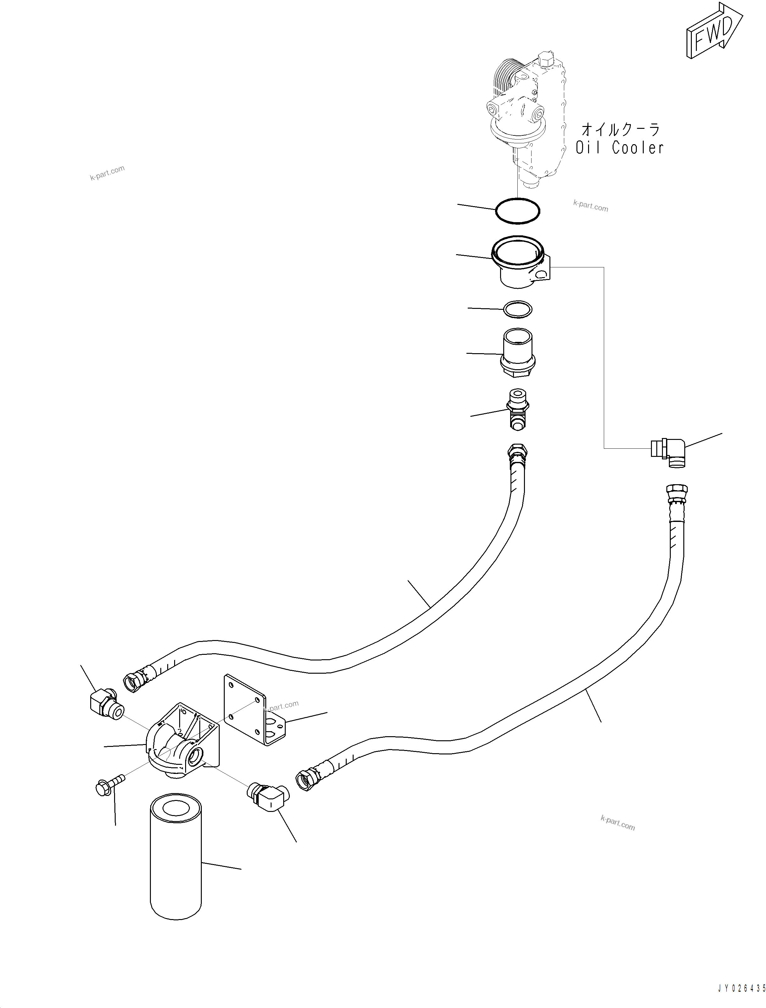 Komatsu parts book diagram for PC390LCI-11 A31001-UP BEPB113400 3.8.2018: ALF00-001001 ENGINE OIL FILTER AND ENGINE OIL COOLER