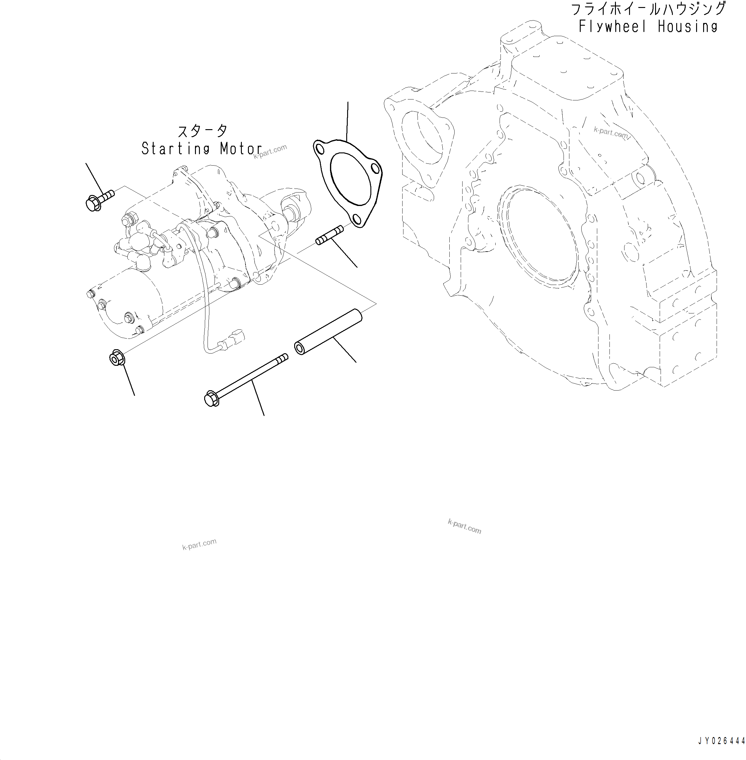 Komatsu parts book diagram for PC390LCI-11 A31001-UP BEPB113400 3.8.2018: ASM00-001001 STARTING MOTOR MOUNTING