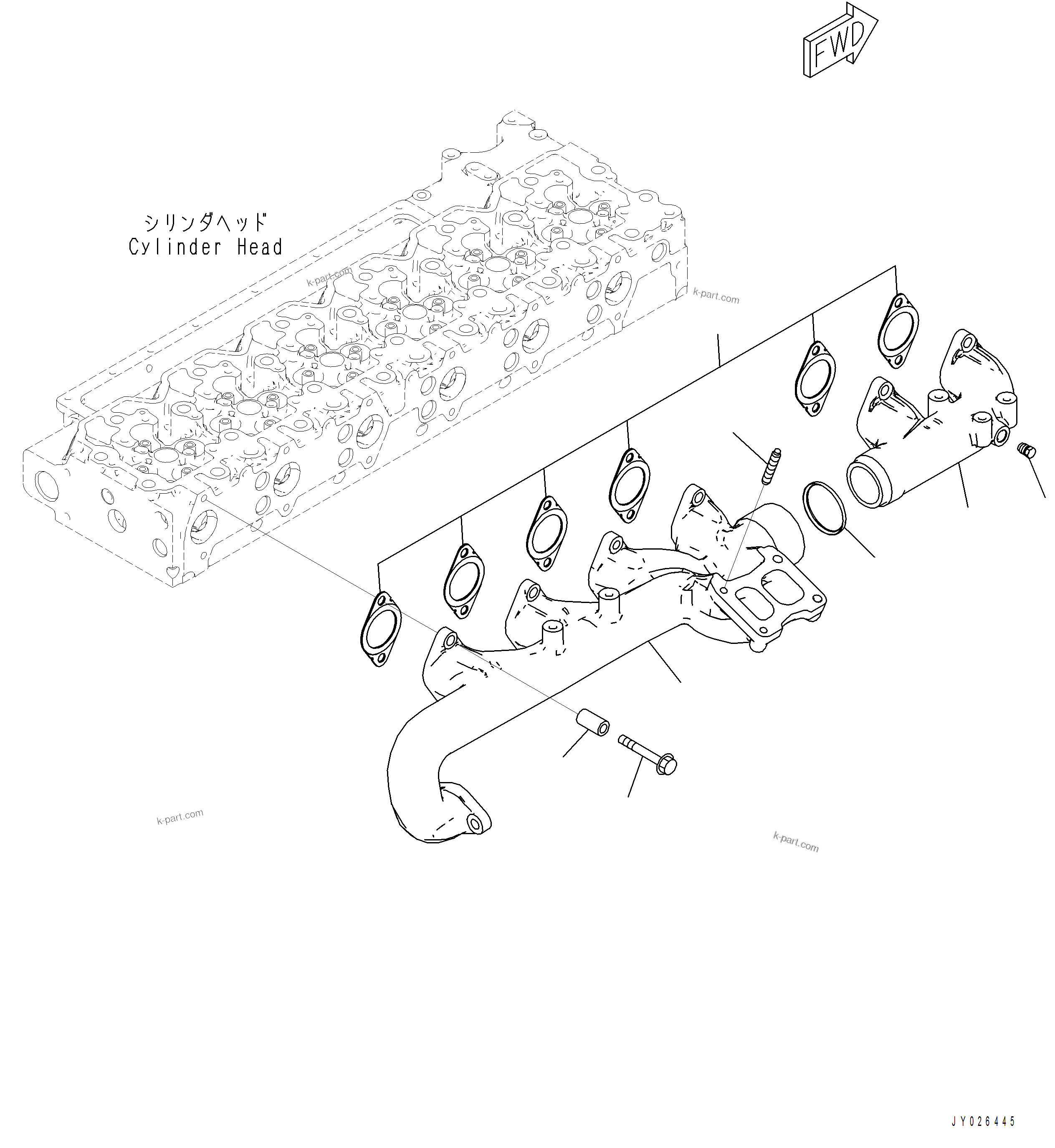 Komatsu parts book diagram for PC390LCI-11 A31001-UP BEPB113400 3.8.2018: ATB30-001001 EXHAUST MANIFOLD