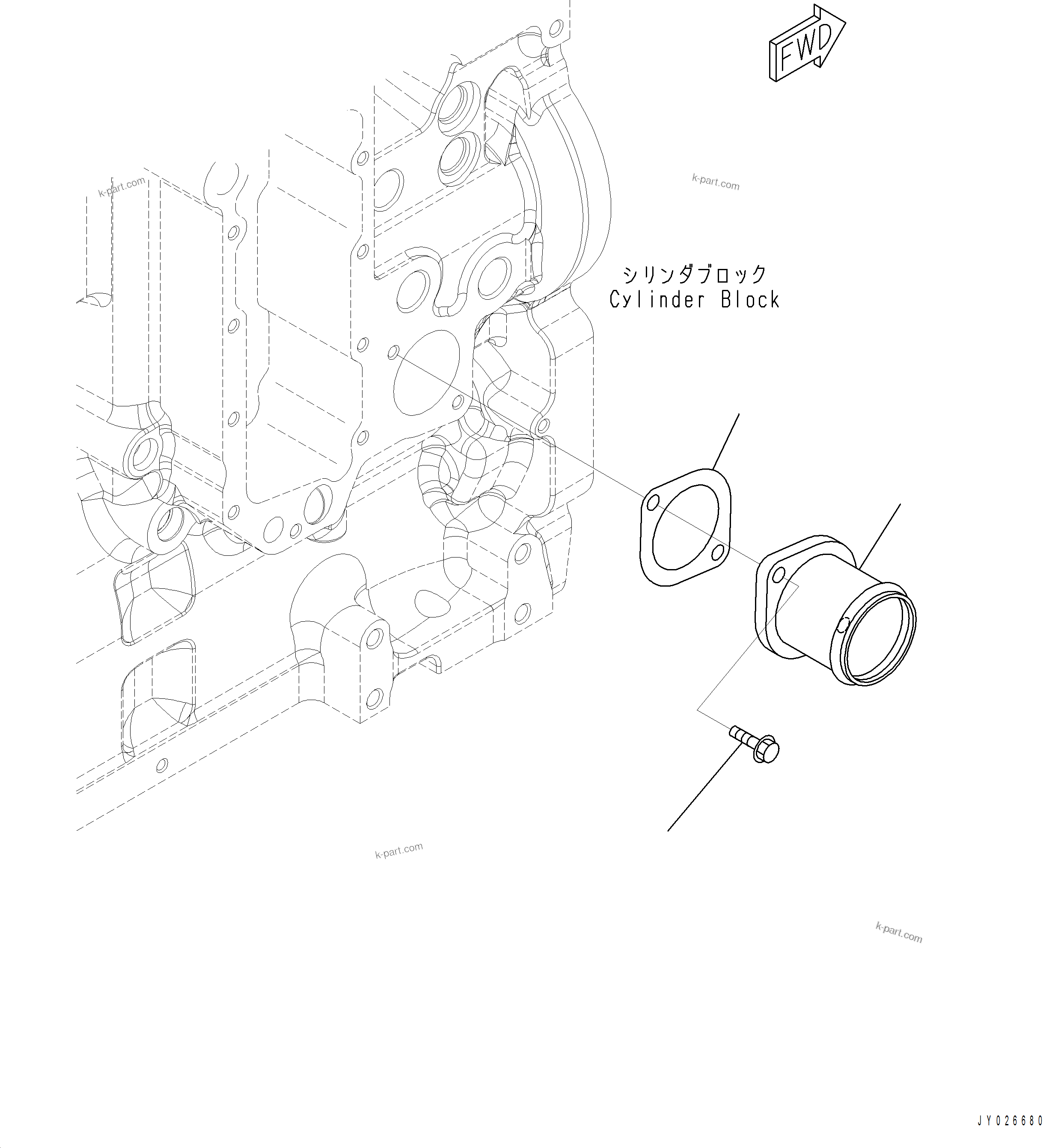 Komatsu parts book diagram for PC390LCI-11 A31001-UP BEPB113400 3.8.2018: AWI10-001001 COOLANT INLET CONNECTOR