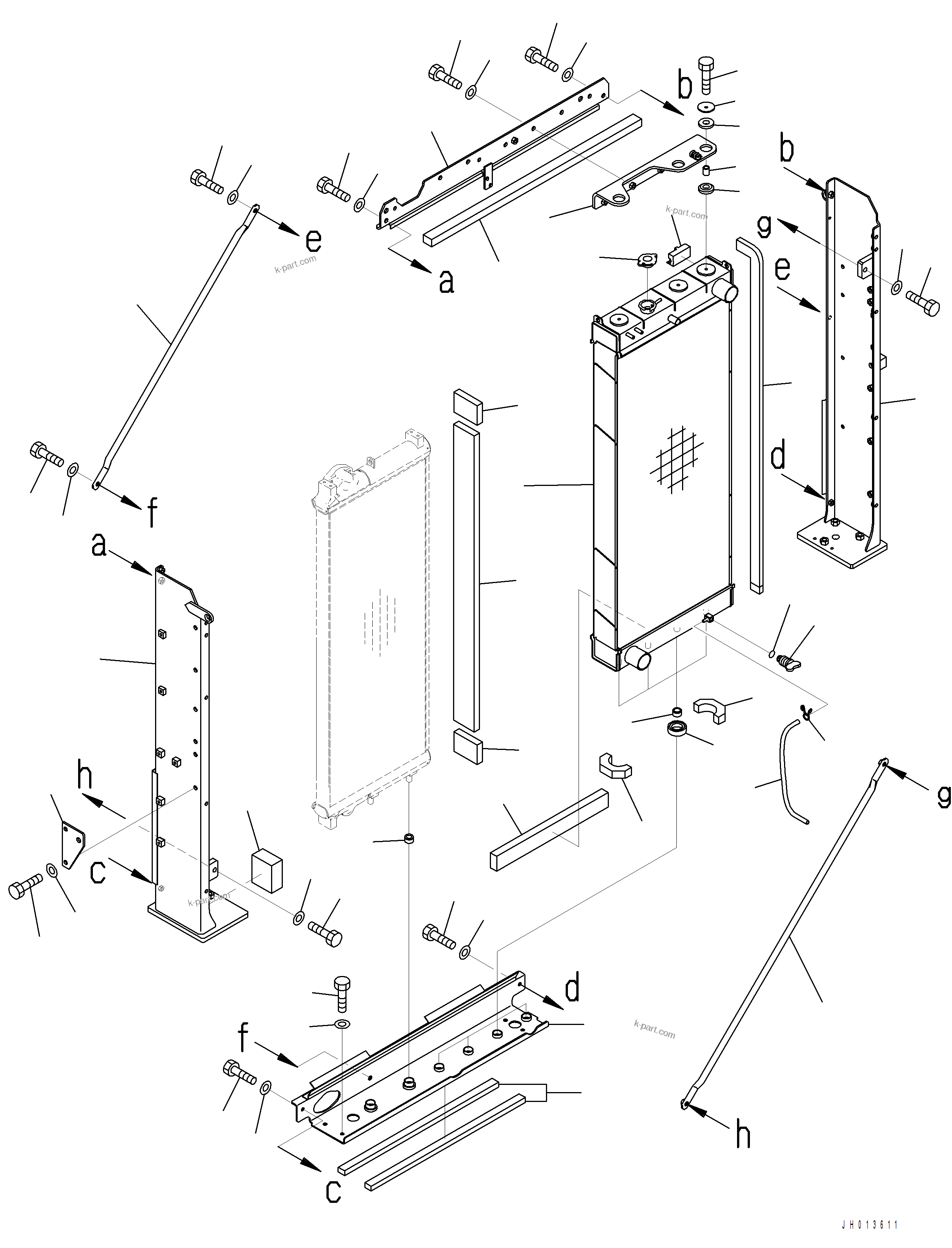 Komatsu parts book diagram for PC390LCI-11 A31001-UP BEPB113400 3.8.2018: C0100-001001 RADIATOR