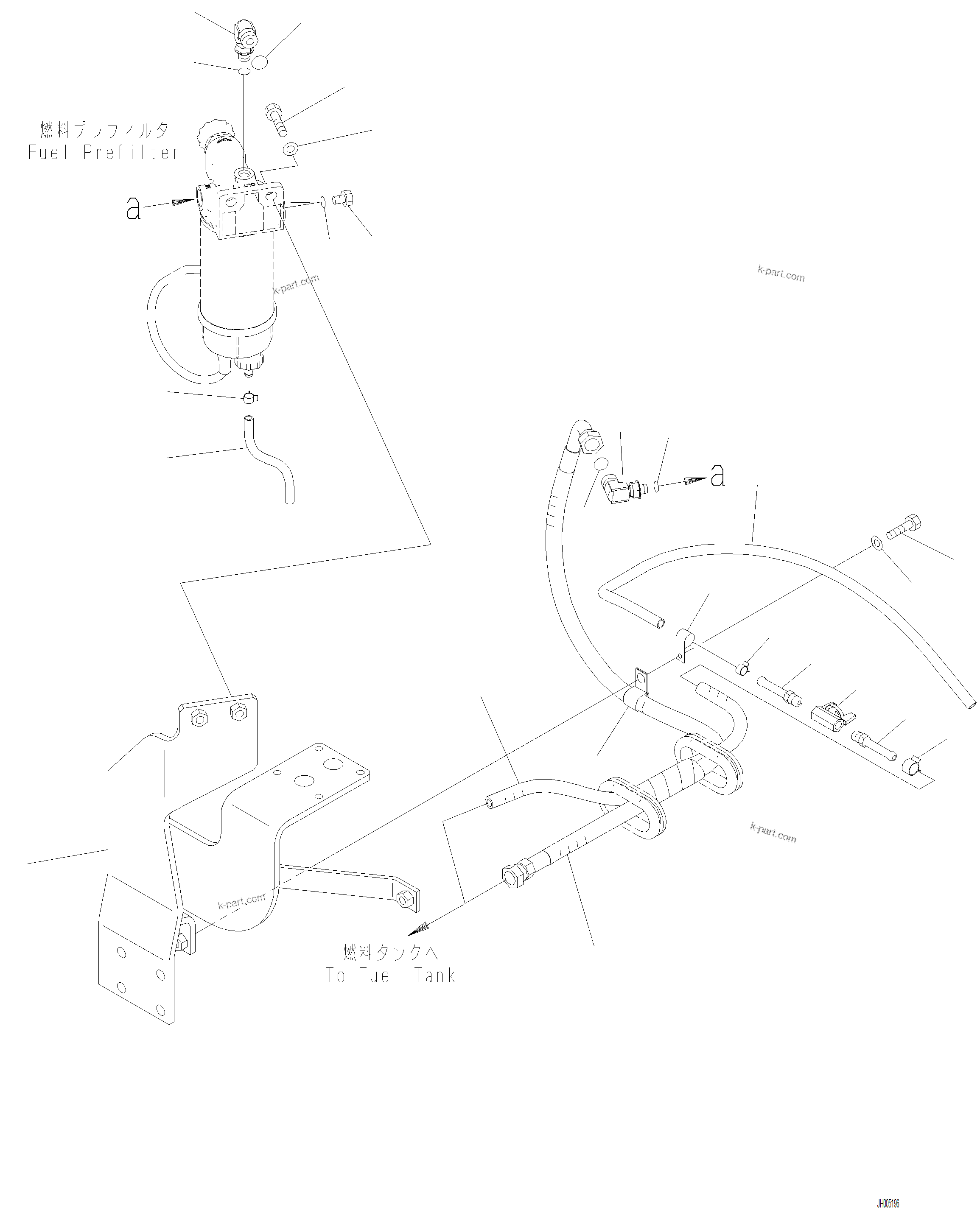 Komatsu parts book diagram for PC390LCI-11 A31001-UP BEPB113400 3.8.2018: D0200-001002 FUEL PIPING PREFILTER BRACKET