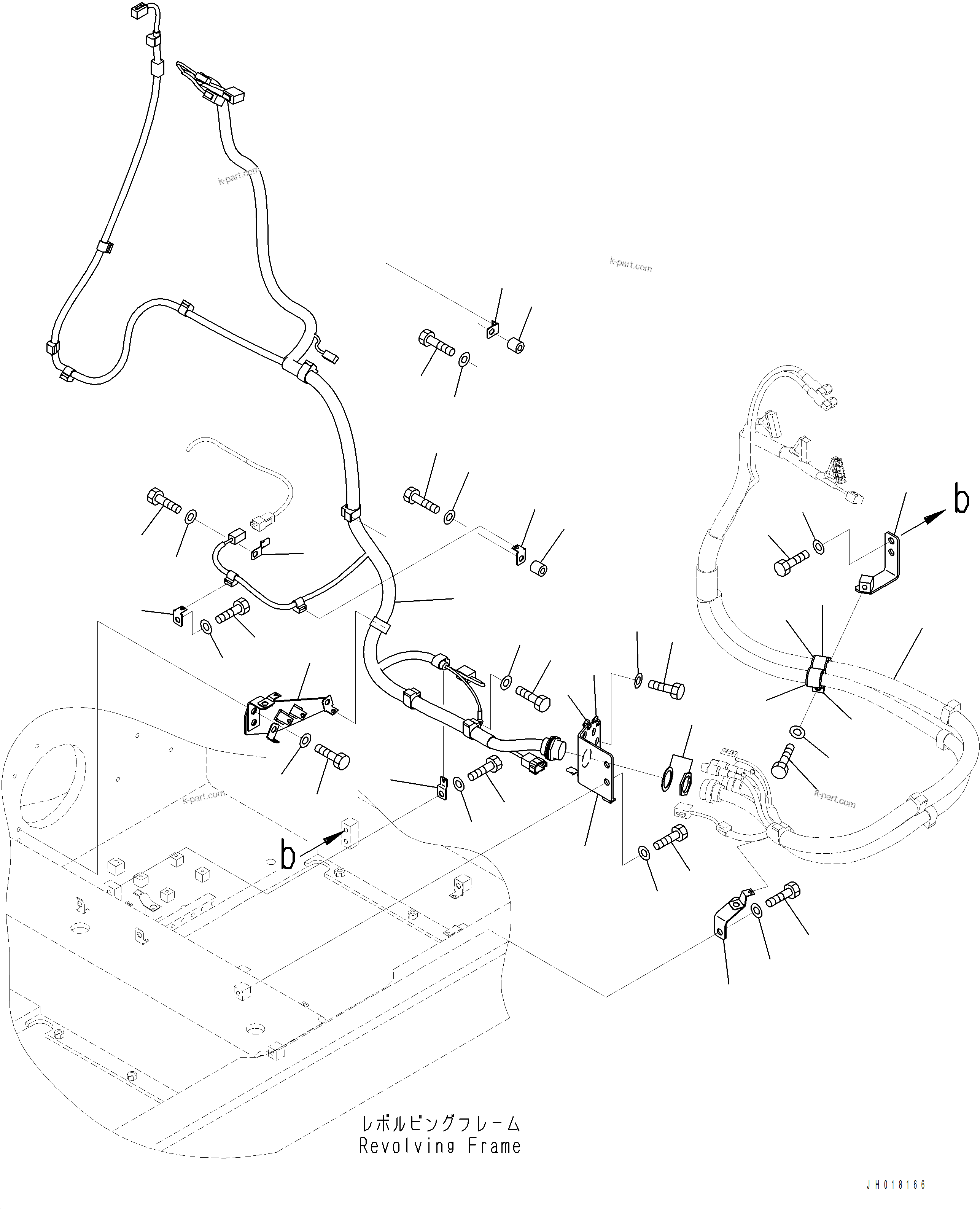 Komatsu parts book diagram for PC390LCI-11 A31001-UP BEPB113400 3.8.2018: E0200-001011 ICT WIRING HARNESS (1/2)