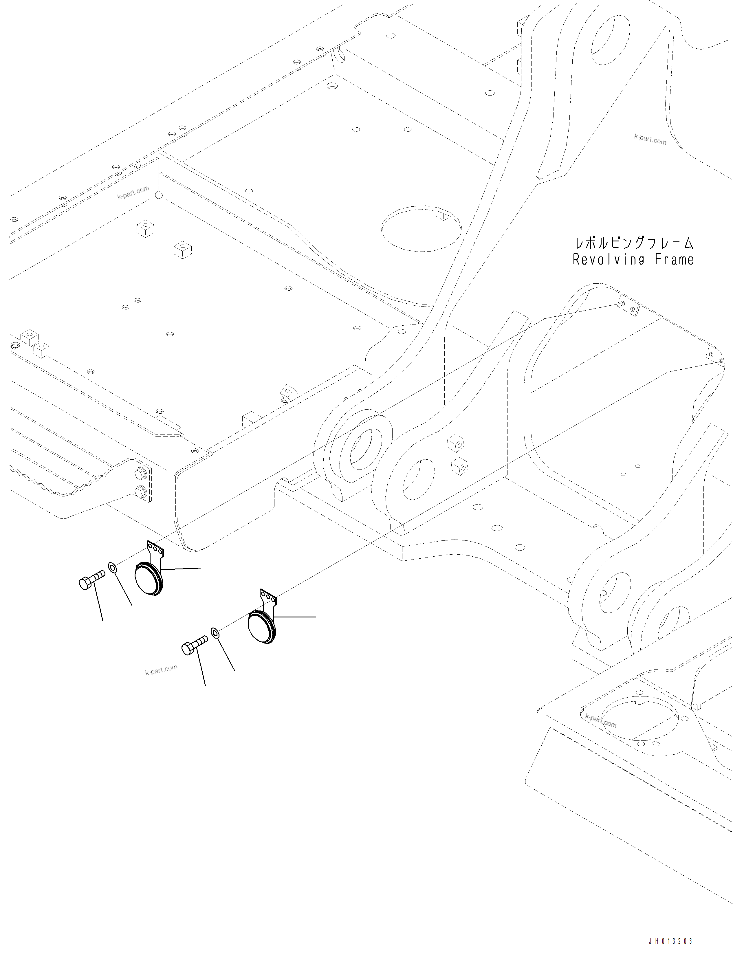 Komatsu parts book diagram for PC390LCI-11 A31001-UP BEPB113400 3.8.2018: E0410-001001 HORN