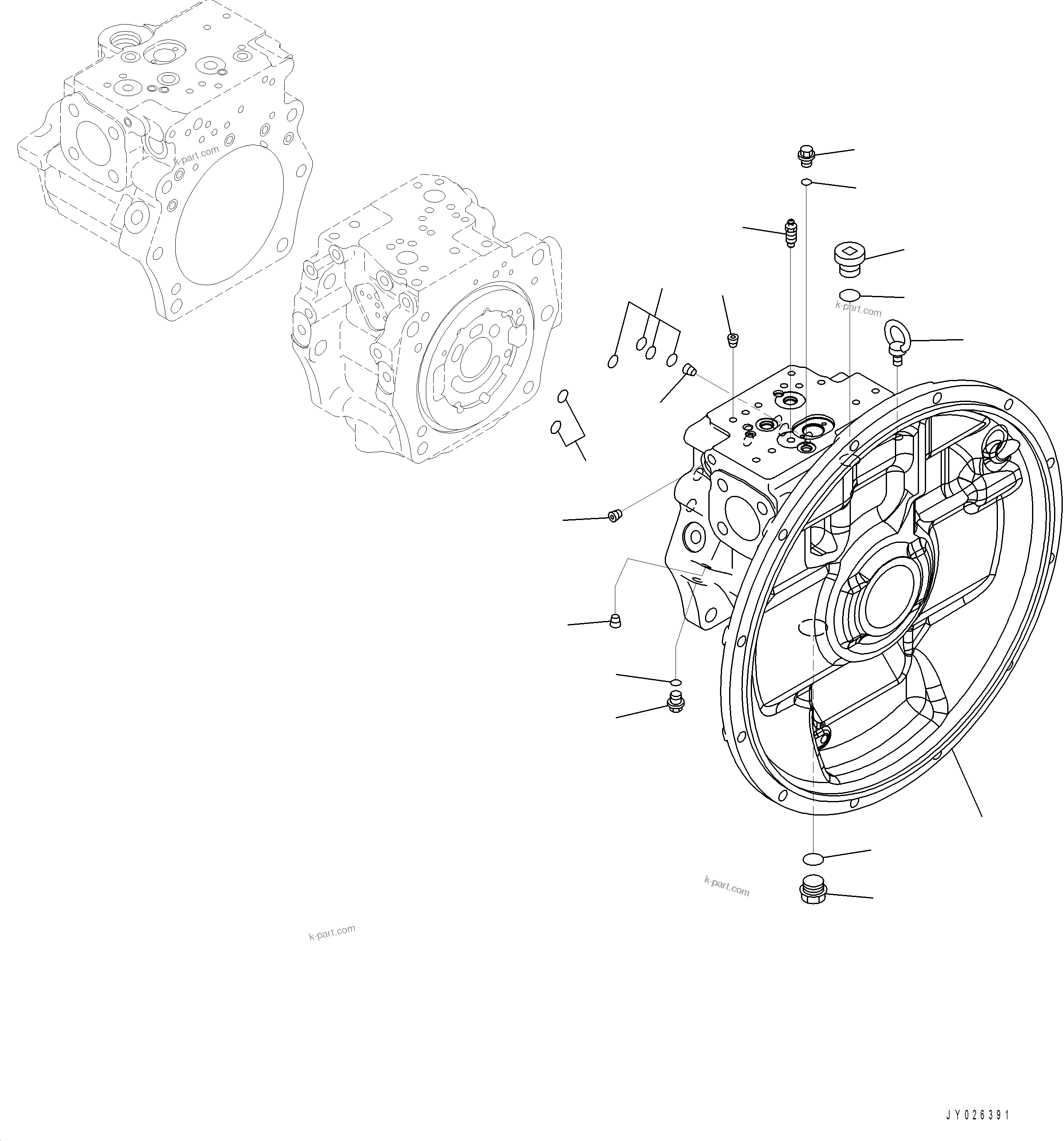 Komatsu parts book diagram for PC390LCI-11 A31001-UP BEPB113400 3.8.2018: H0120-001001 PISTON PUMP (1/13)