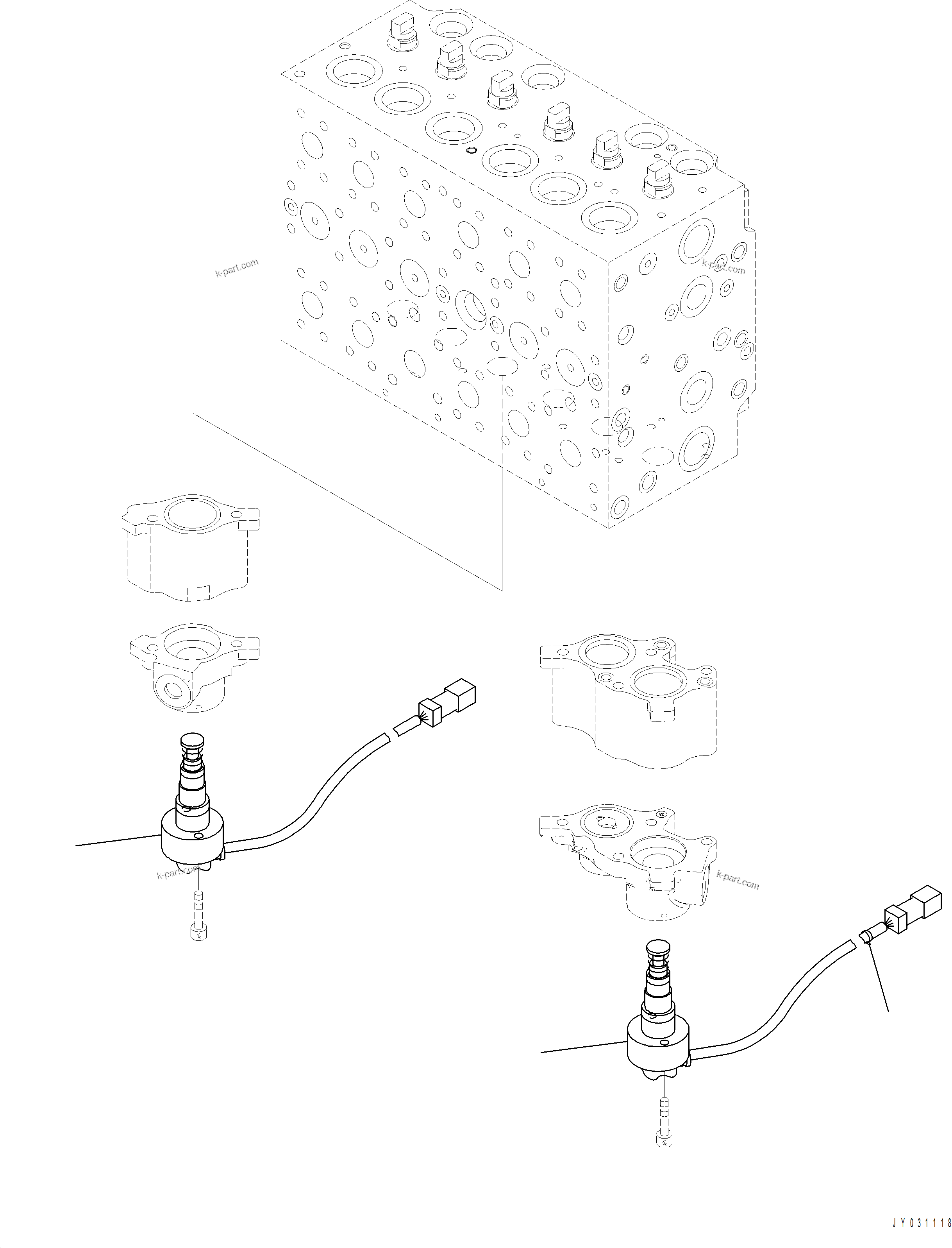 Komatsu parts book diagram for PC390LCI-11 A31001-UP BEPB113400 3.8.2018: H0120-003002 MAIN CONTROL VALVE (2/26)