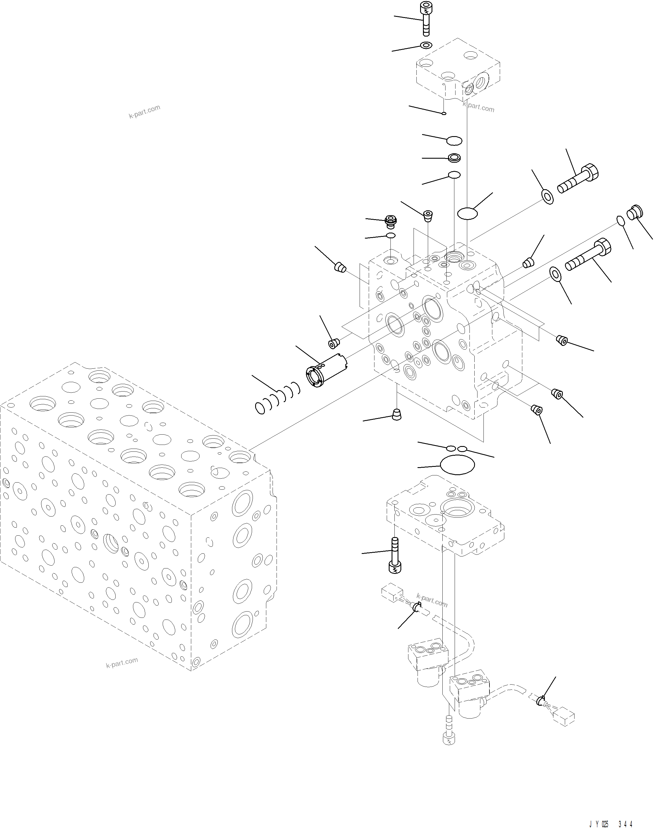 Komatsu parts book diagram for PC390LCI-11 A31001-UP BEPB113400 3.8.2018: H0120-003015 MAIN CONTROL VALVE (15/26)