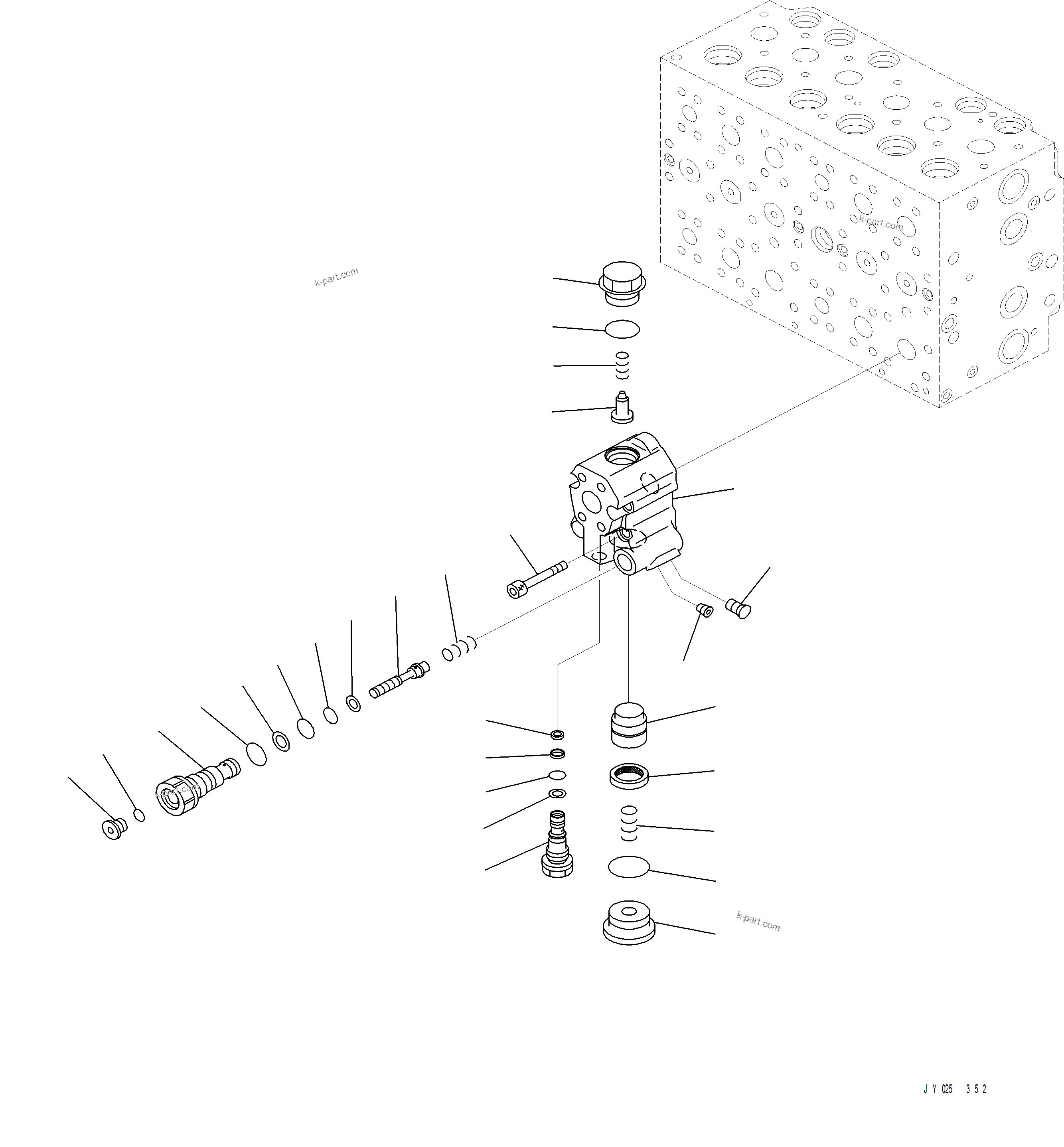 Komatsu parts book diagram for PC390LCI-11 A31001-UP BEPB113400 3.8.2018: H0120-003021 MAIN CONTROL VALVE (21/26)