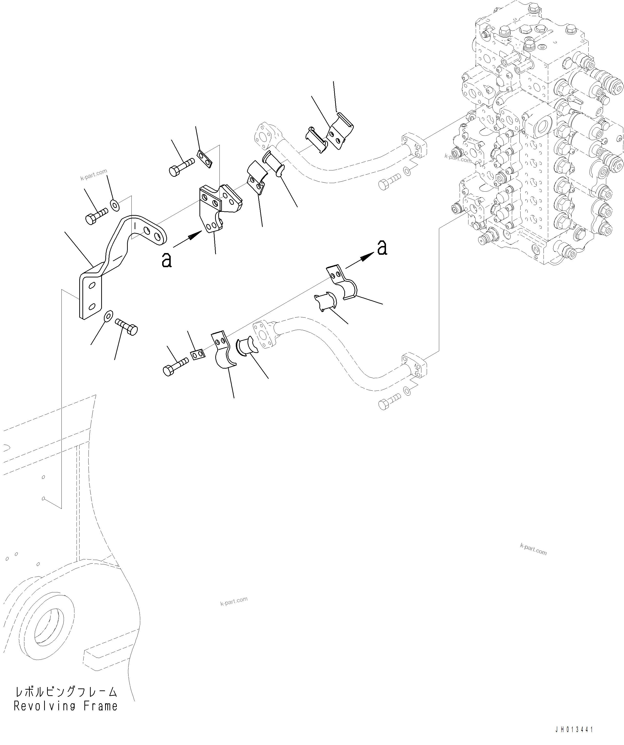 Komatsu parts book diagram for PC390LCI-11 A31001-UP BEPB113400 3.8.2018: H1220-001002 ARM AND BUCKET PIPING (2/2)