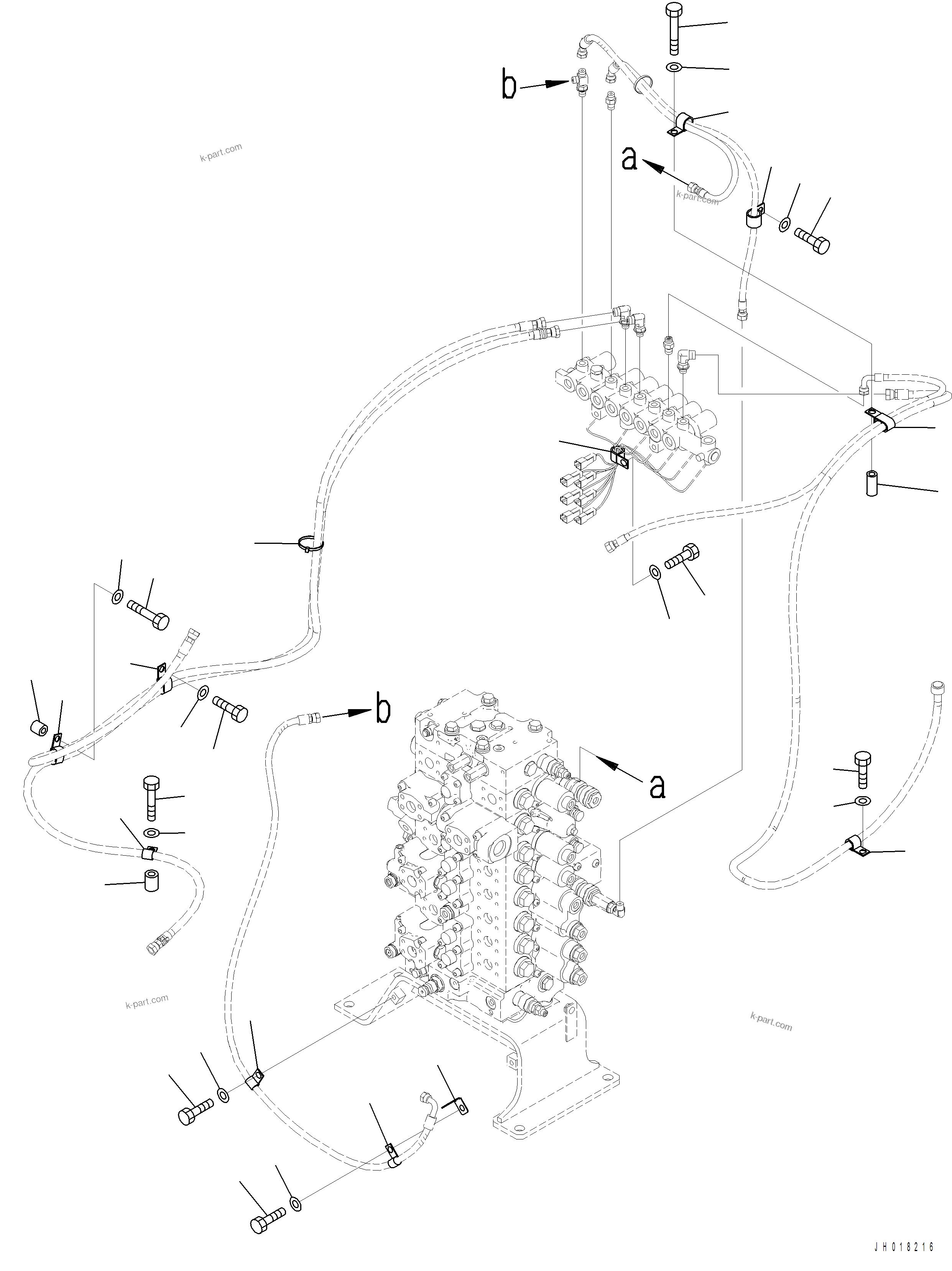 Komatsu parts book diagram for PC390LCI-11 A31001-UP BEPB113400 3.8.2018: H1831-002004 SOLENOID VALVE MOUNTING