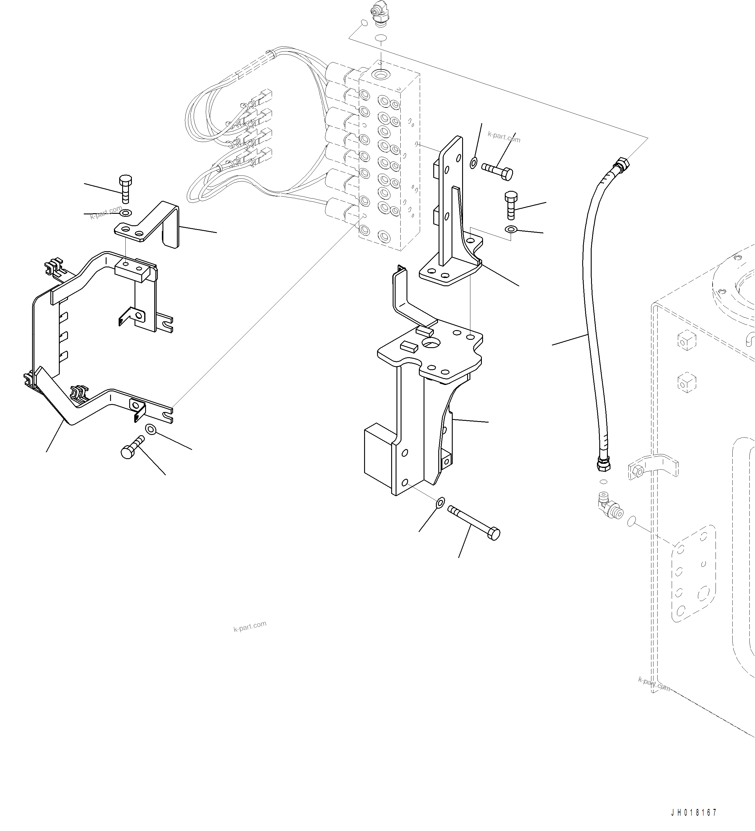 Komatsu parts book diagram for PC390LCI-11 A31001-UP BEPB113400 3.8.2018: H1833-001007 PRESSURE SWITCH BLOCK MOUNTING