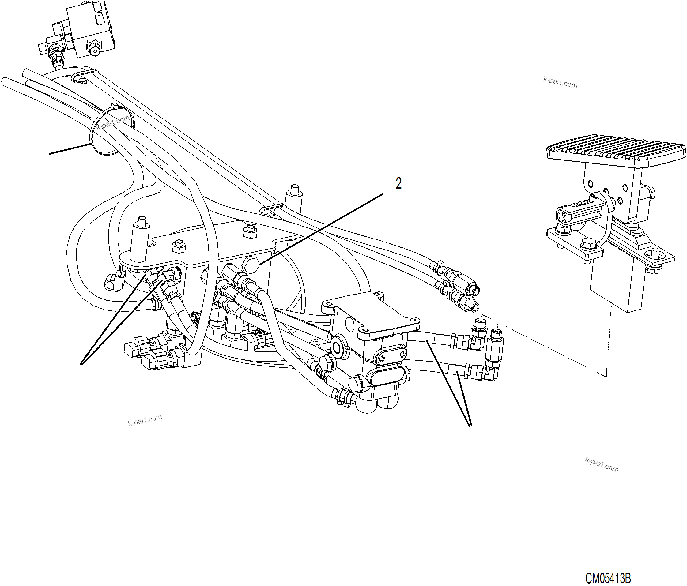 Komatsu parts book diagram for PC390LCI-11 A31001-UP BEPB113400 3.8.2018: H1860-001002 STRAIGHT TRAVEL SYSTEM (STS) STRAIGHT TRAVEL SYSTEM (STS) (1/4)