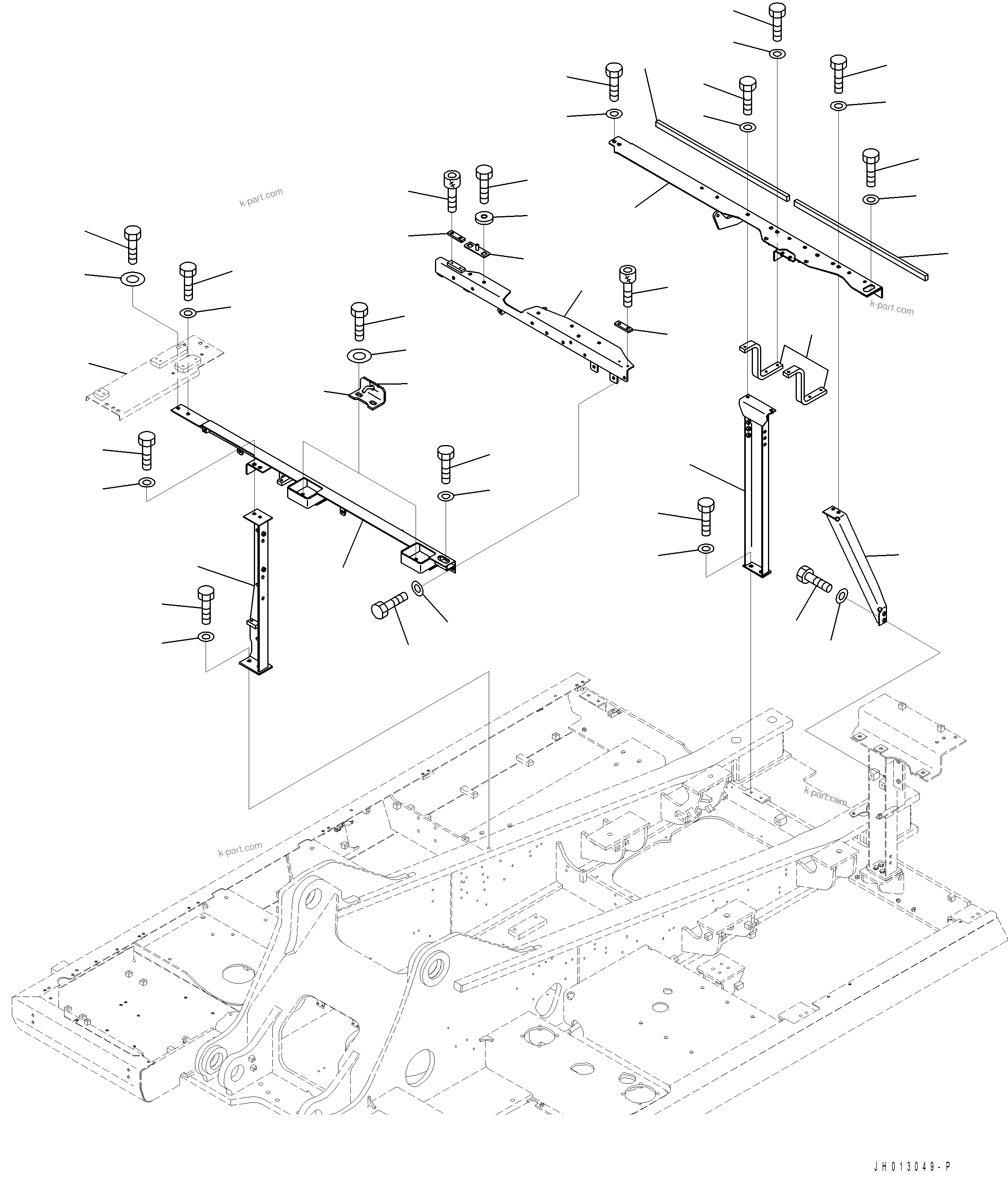 Komatsu parts book diagram for PC390LCI-11 A31001-UP BEPB113400 3.8.2018: M1120-001001 MACHINE CAB FRAME