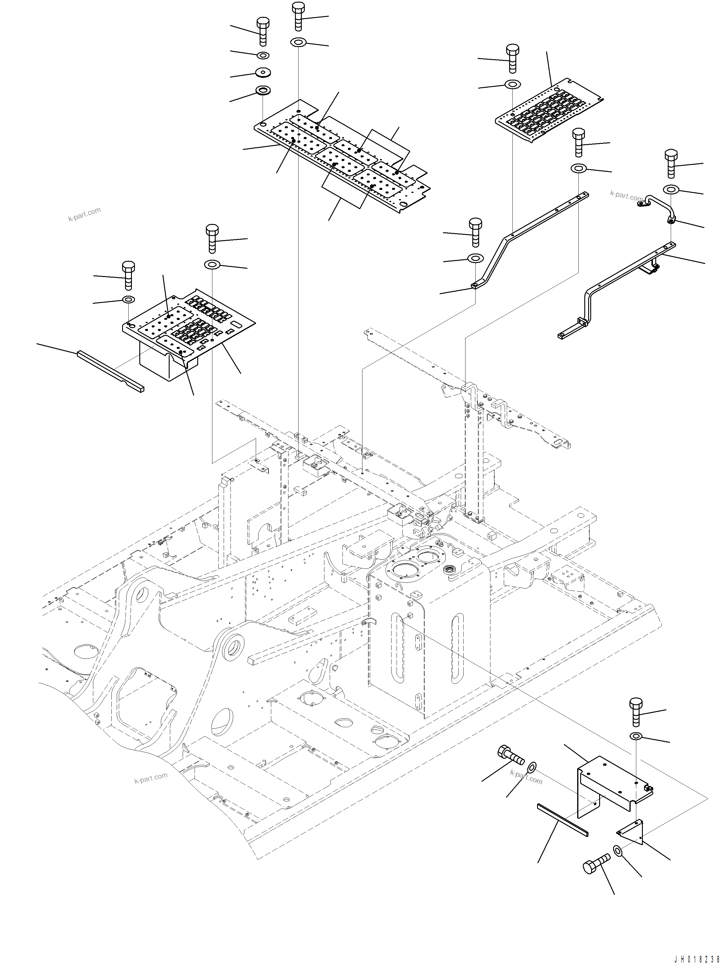 Komatsu parts book diagram for PC390LCI-11 A31001-UP BEPB113400 3.8.2018: M1210-001001 MACHINE CAB COVER