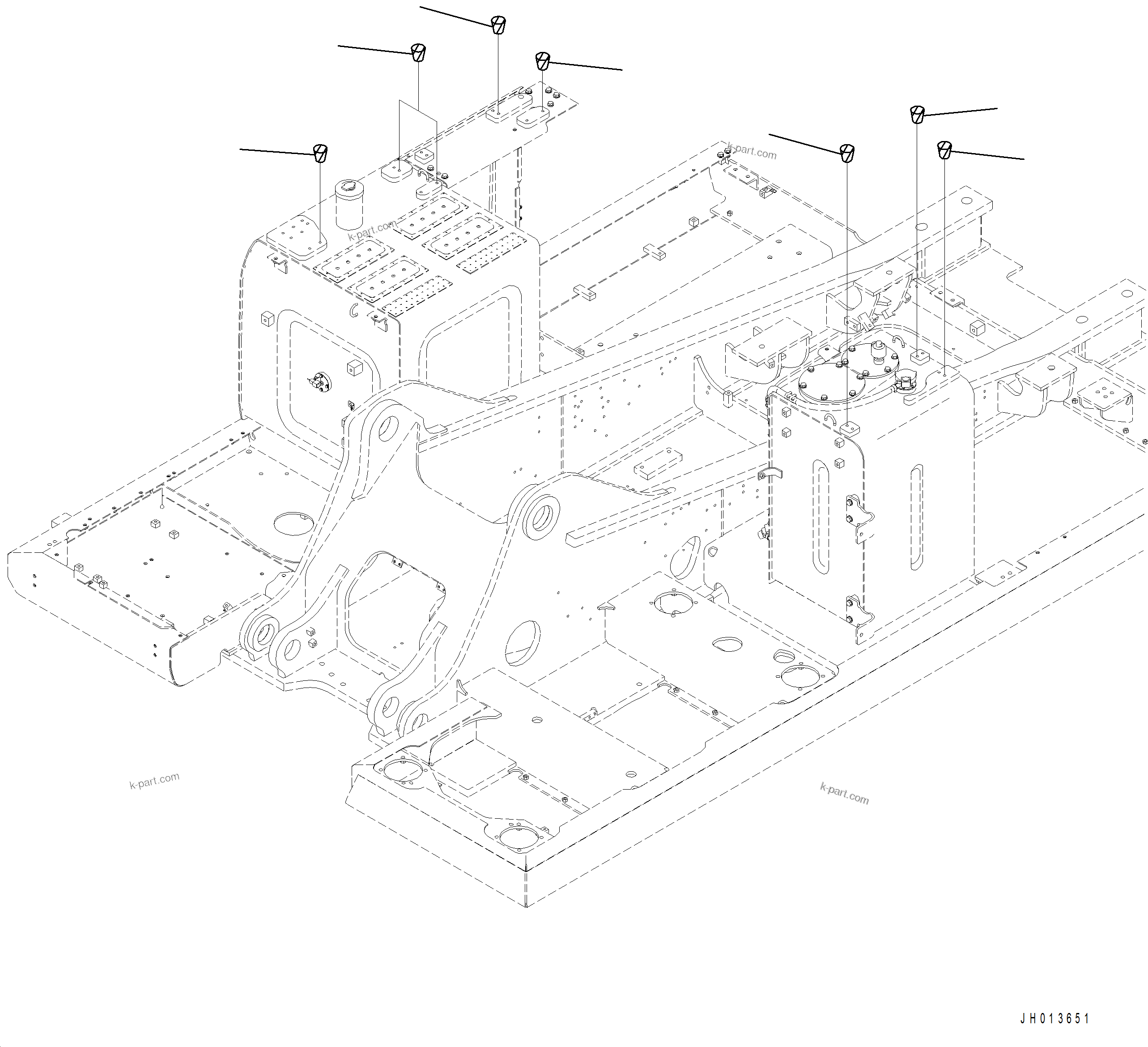 Komatsu parts book diagram for PC390LCI-11 A31001-UP BEPB113400 3.8.2018: M1310-001002 HANDRAIL (2/4)