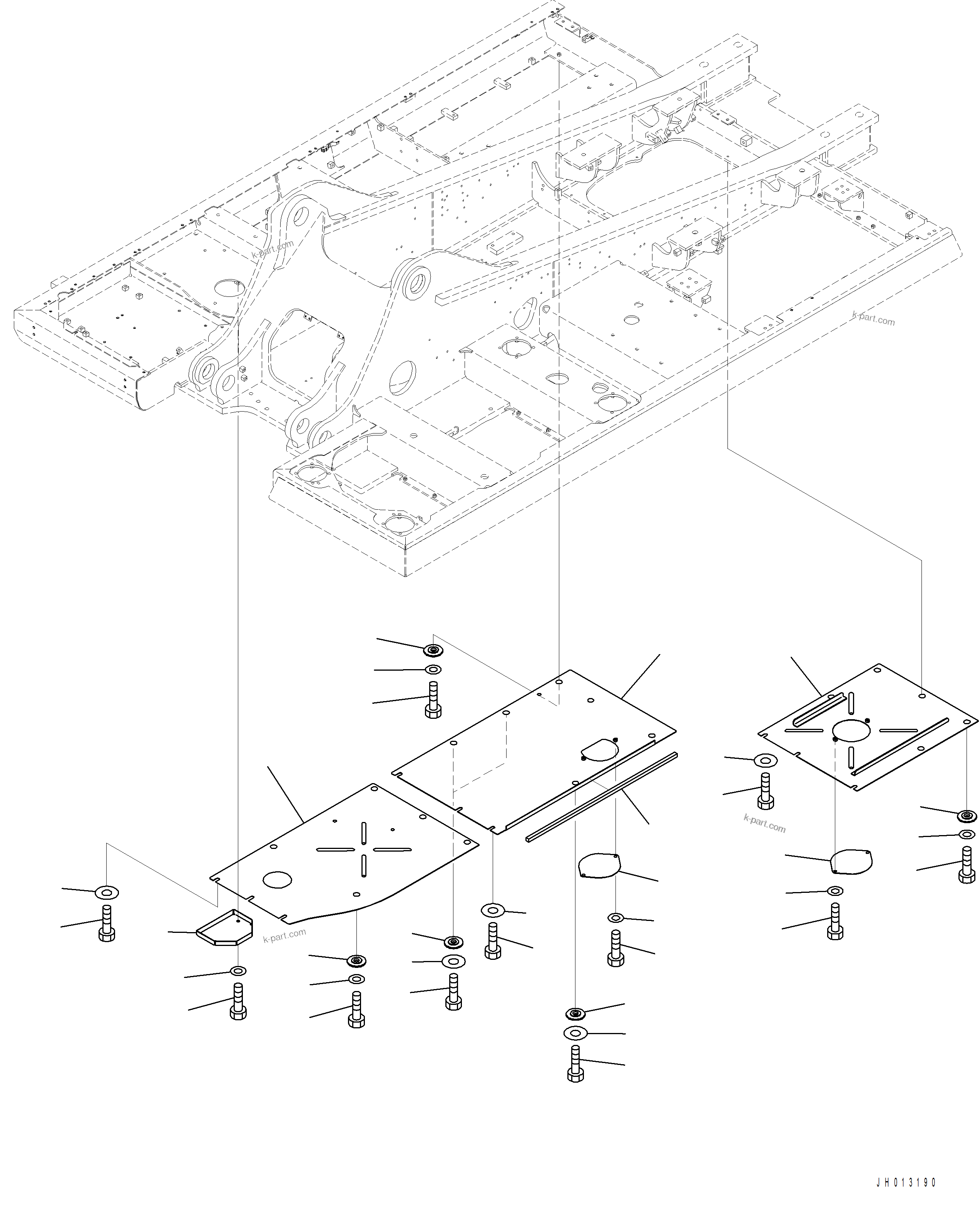 Komatsu parts book diagram for PC390LCI-11 A31001-UP BEPB113400 3.8.2018: M1810-002002 UNDERCOVER (2/2)
