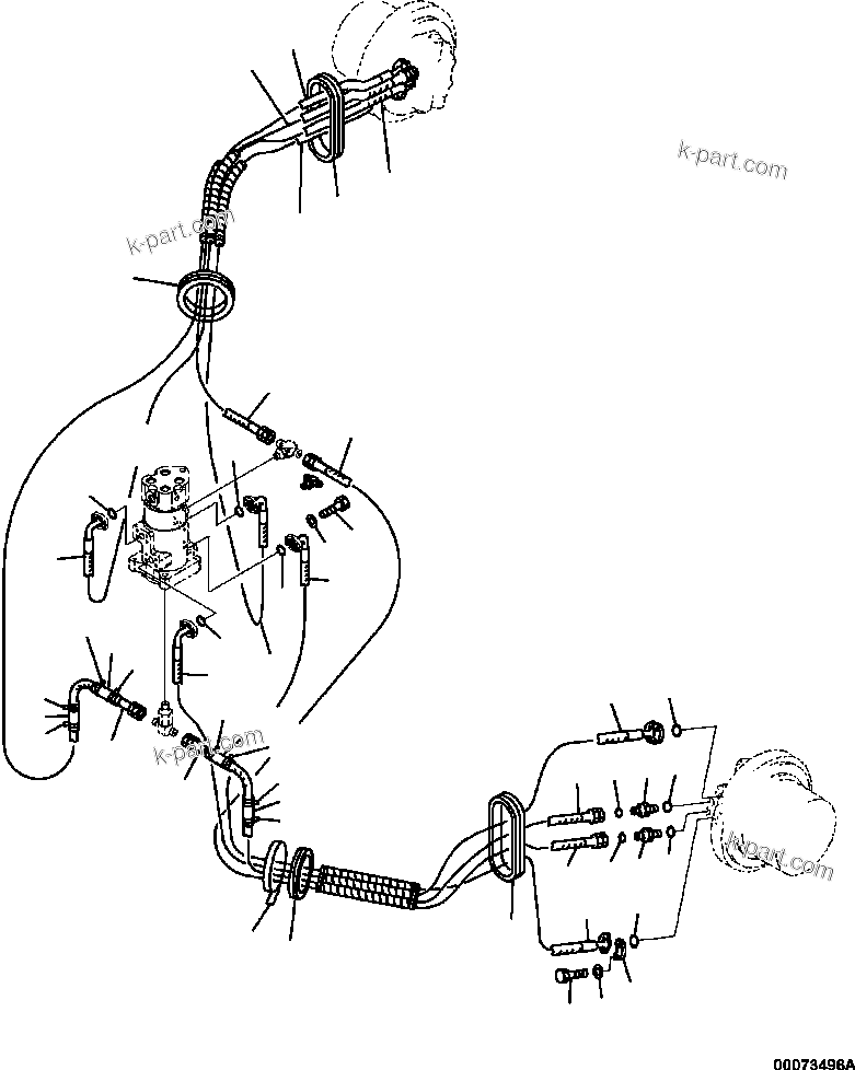 Komatsu parts book diagram for PC390LCI-11 A31001-UP BEPB113400 3.8.2018: P1120-001001 TRAVEL MOTOR PIPING