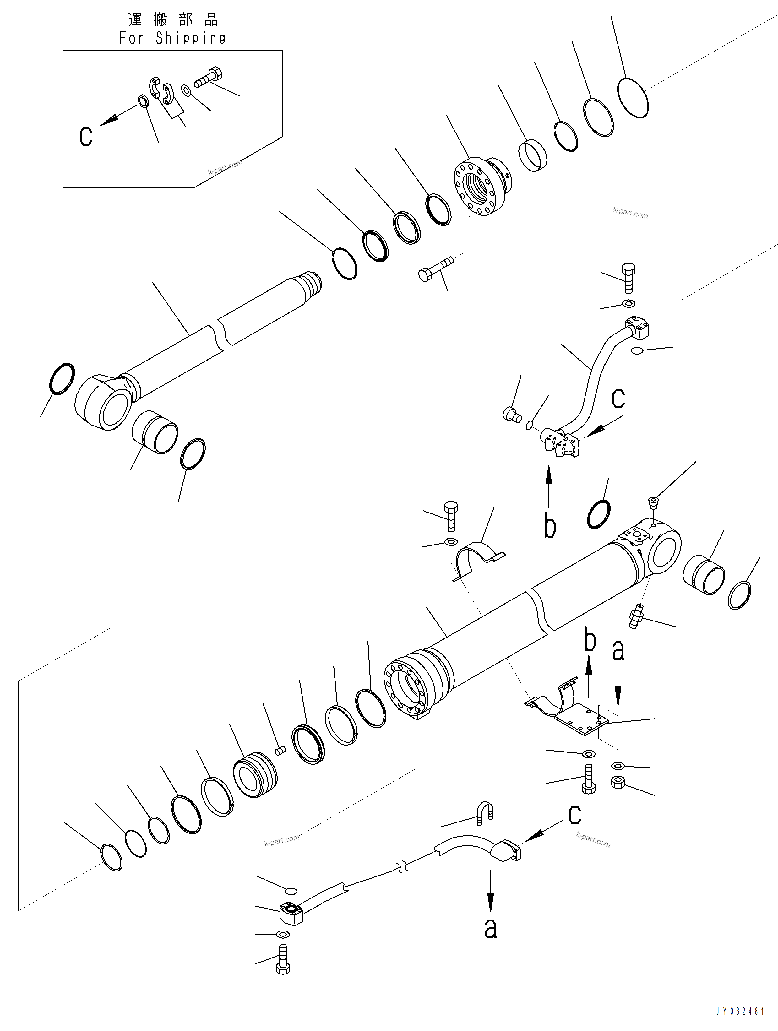 Komatsu parts book diagram for PC390LCI-11 A31001-UP BEPB113400 3.8.2018: T1120-001001 BOOM CYLINDER R.H.