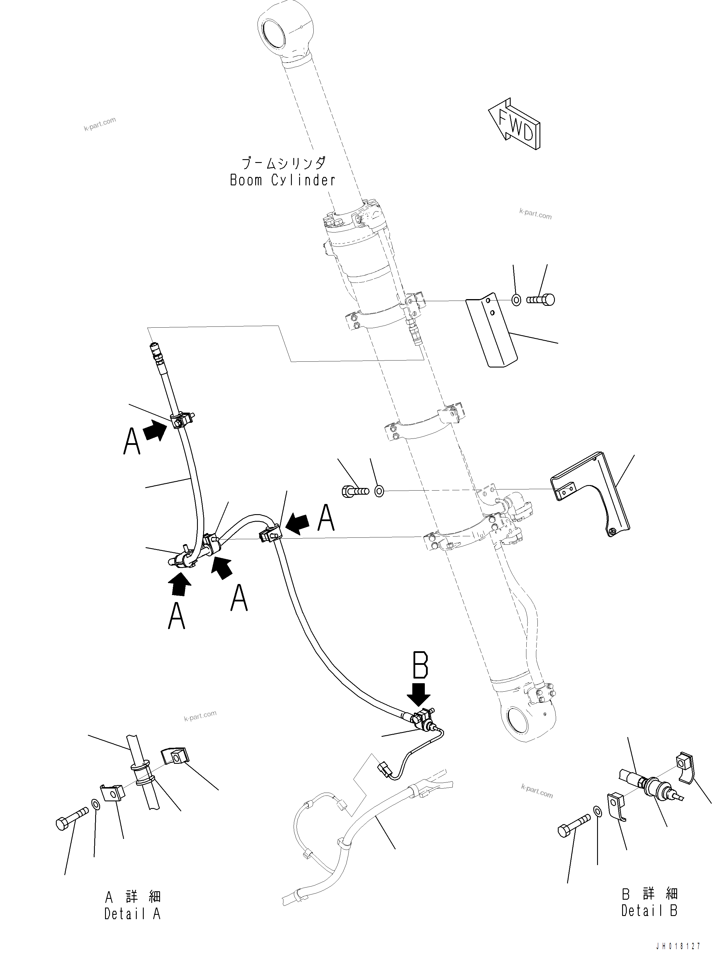 Komatsu parts book diagram for PC390LCI-11 A31001-UP BEPB113400 3.8.2018: T1120-001005 BOOM CYLINDER ICT WIRING HARNESS