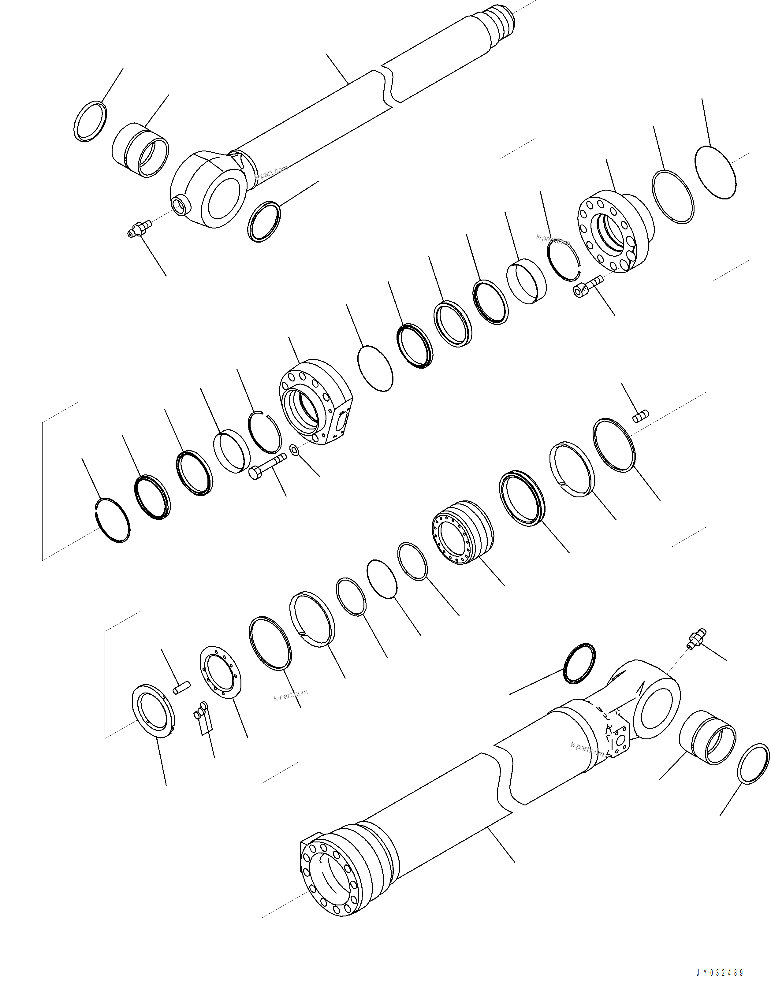 Komatsu parts book diagram for PC390LCI-11 A31001-UP BEPB113400 3.8.2018: T1200-001003 ARM BUCKET CYLINDER (2/3)
