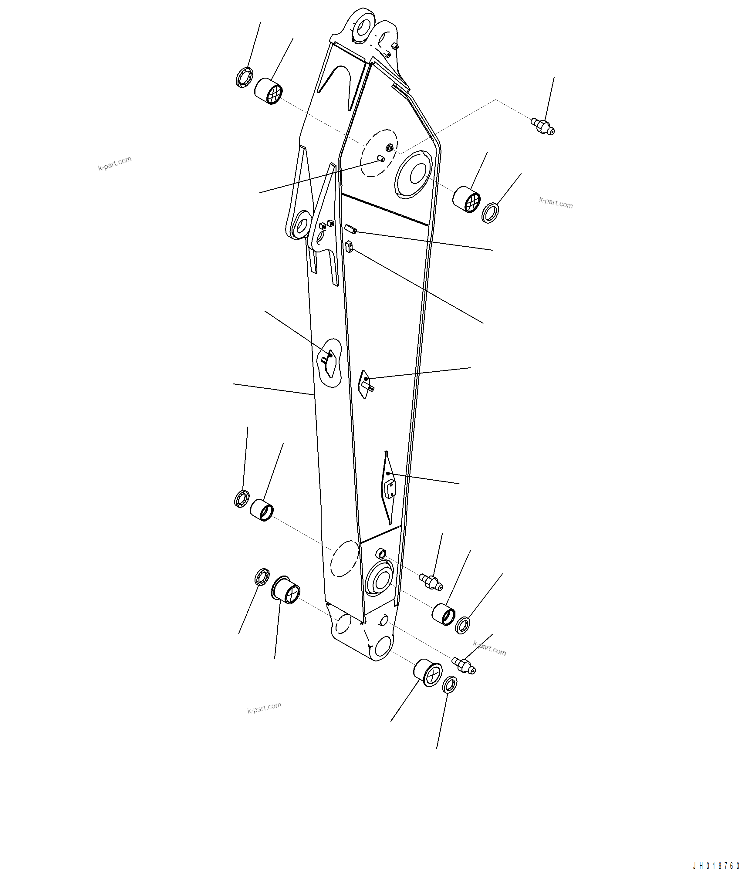 Komatsu parts book diagram for PC390LCI-11 A31001-UP BEPB113400 3.8.2018: T1200-002001 ARM, 3200MM, WITH 1-ATTACHMENT ARM AND BUSHING