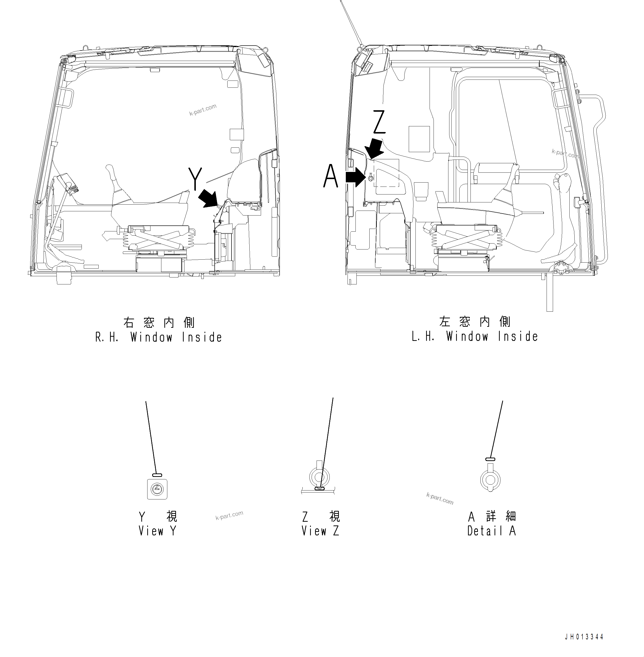 Komatsu parts book diagram for PC390LCI-11 A31001-UP BEPB113400 3.8.2018: U0710-001001 CAUTION PLATE VOLTAGE