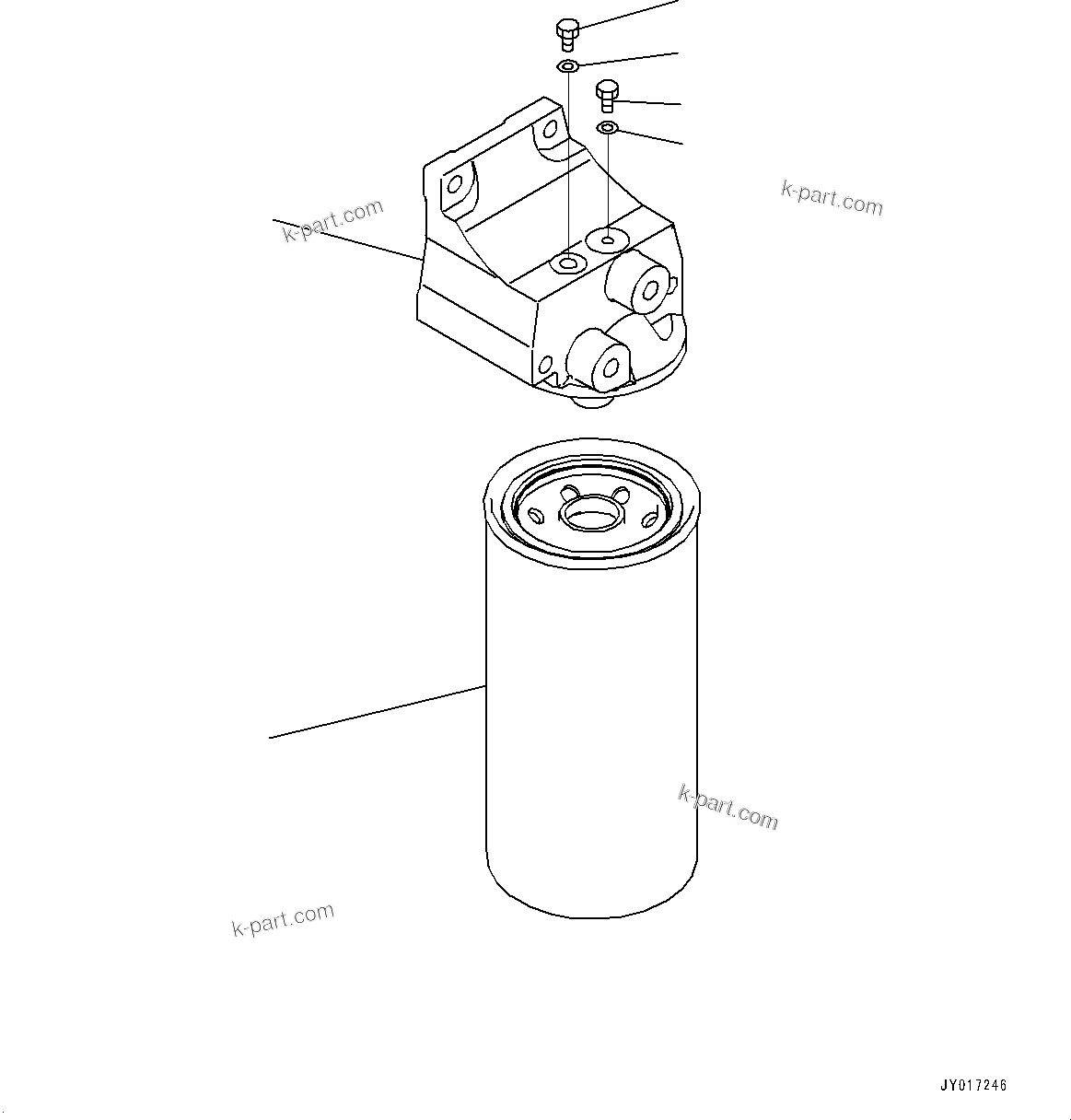 Komatsu parts book diagram for PC490LC-10 S/N 80001-UP: FUEL SUPPLY PIPING, PRE FILTER CARTRIDGE