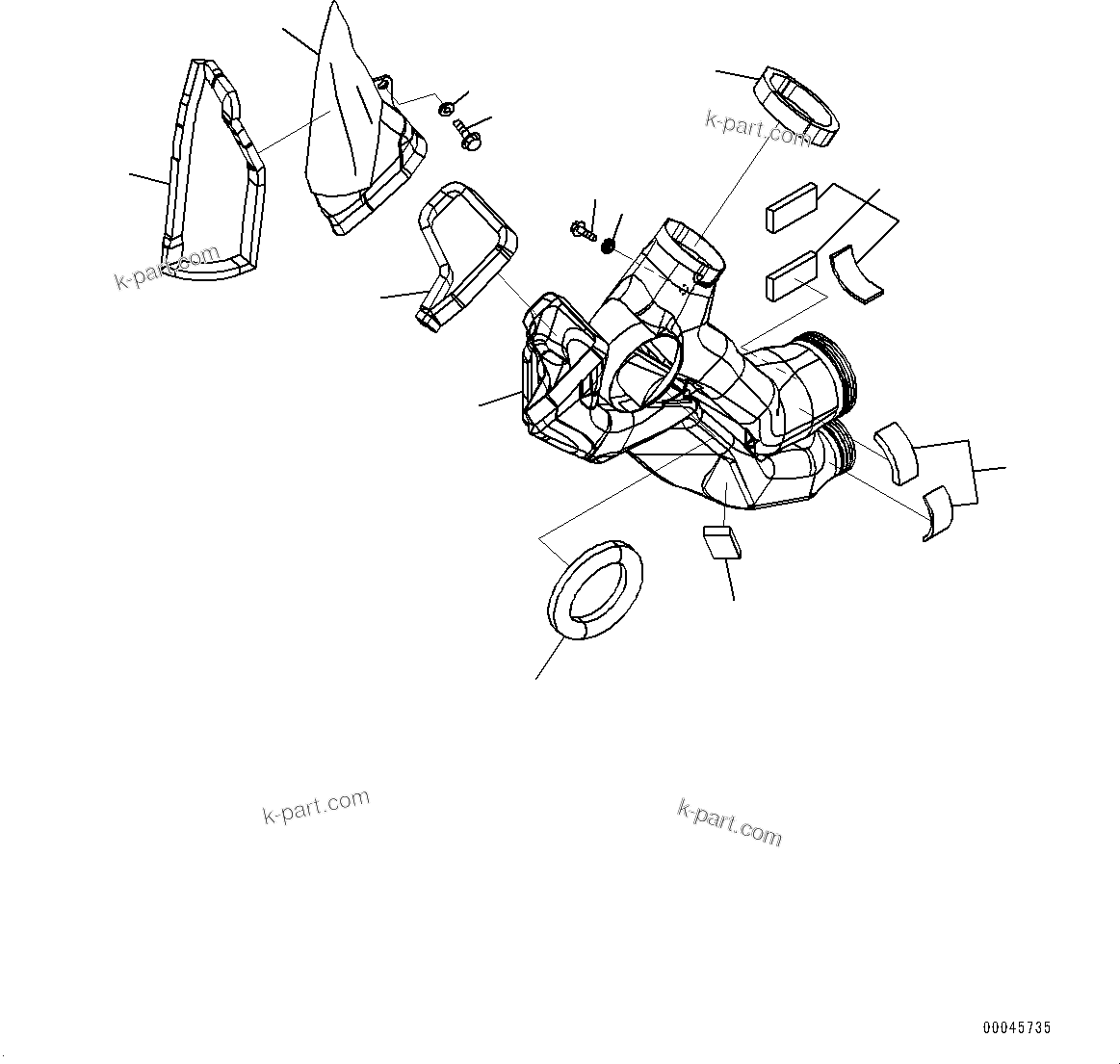 Komatsu parts book diagram for PC490LC-10 S/N 80001-UP: CAB IN PARTS, AIR DUCT