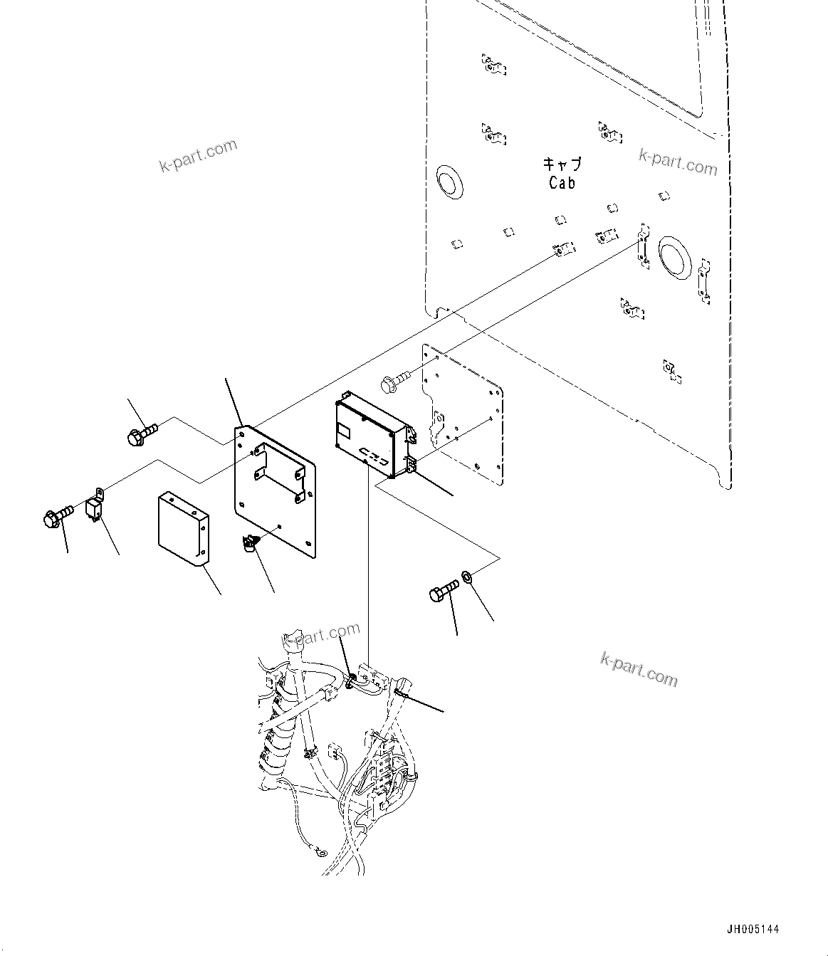 Komatsu parts book diagram for PC490LC-10 S/N 80001-UP: CAB IN PARTS, AIR CONDITIONER CONTROLLER AND KOMTRAX CONTROLLER
