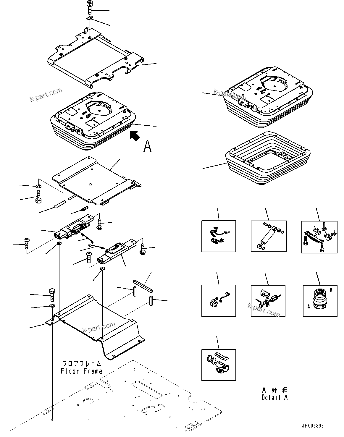 Komatsu parts book diagram for PC490LC-10 S/N 80001-UP: FLOOR FRAME GROUP, WITH ADDITIONAL ACTUATOR PIPING, ACCUMULATOR, FLOOR, BASE