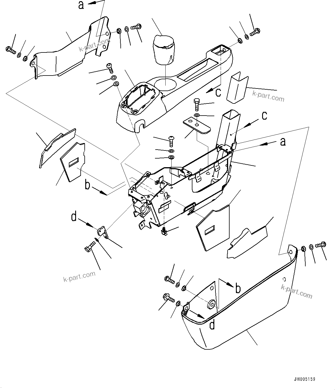 Komatsu parts book diagram for PC490LC-10 S/N 80001-UP: FLOOR FRAME GROUP, WITH ADDITIONAL ACTUATOR PIPING, ACCUMULATOR, FLOOR, CONSOLE, LHS