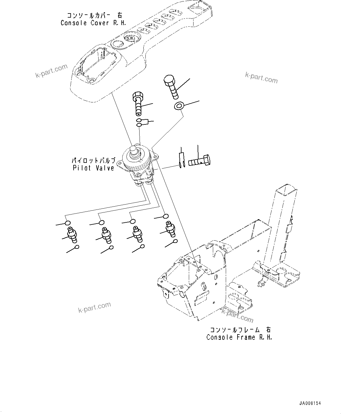 Komatsu parts book diagram for PC490LC-10 S/N 80001-UP: FLOOR FRAME GROUP, WITH ADDITIONAL ACTUATOR PIPING, ACCUMULATOR, FLOOR, PPC VALVE MOUNTING FOR WORK EQUIPMENT, RHS