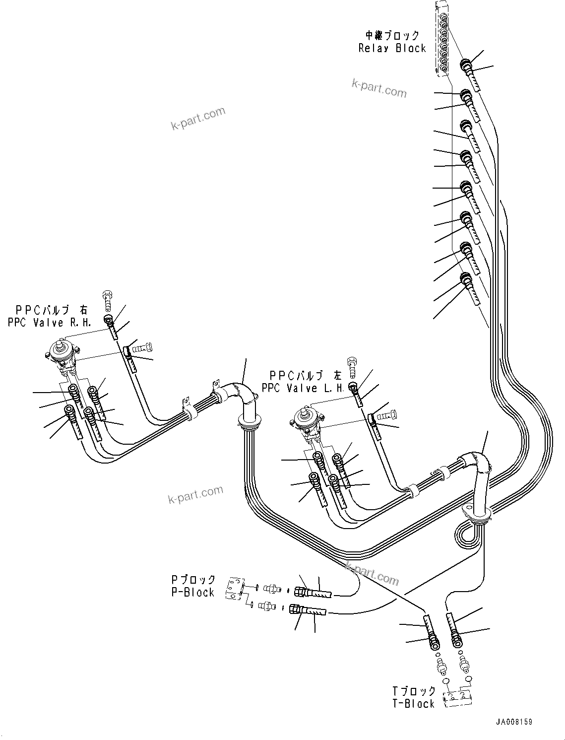 Komatsu parts book diagram for PC490LC-10 S/N 80001-UP: FLOOR FRAME GROUP, WITH ADDITIONAL ACTUATOR PIPING, ACCUMULATOR, FLOOR, PPC VALVE PIPING FOR WORK EQUIPMENT