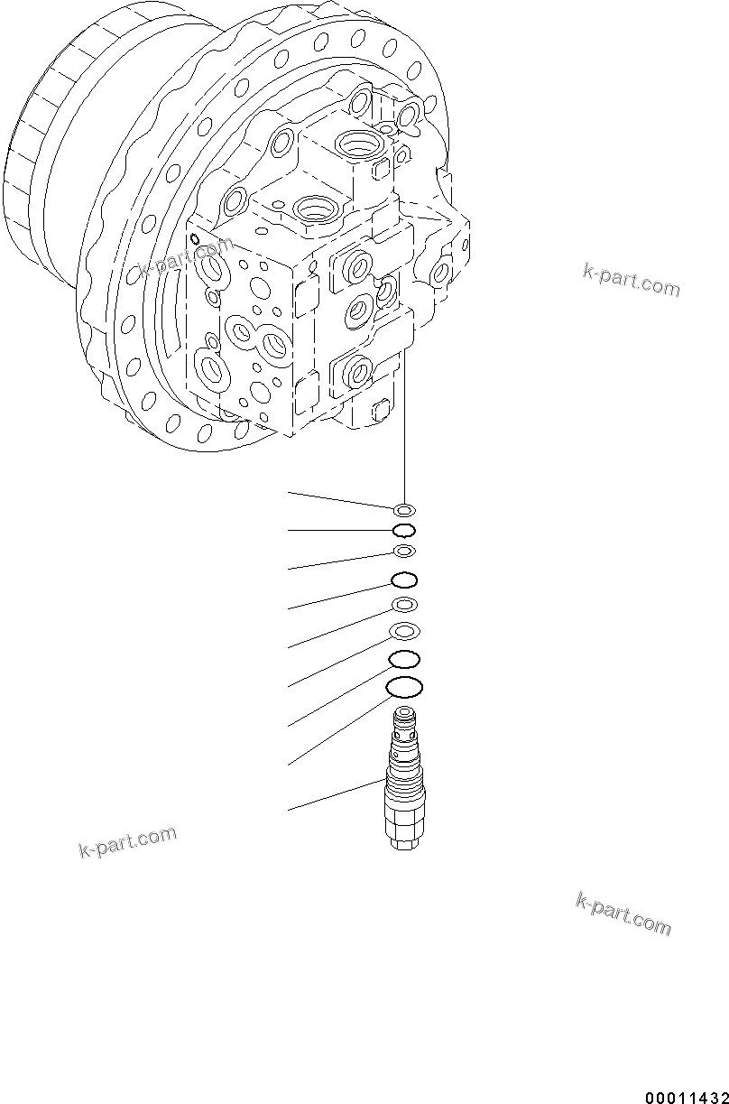 Komatsu parts book diagram for PC490LC-10 S/N 80001-UP: TRAVEL MOTOR AND FINAL DRIVE, TRAVEL MOTOR (3/3)