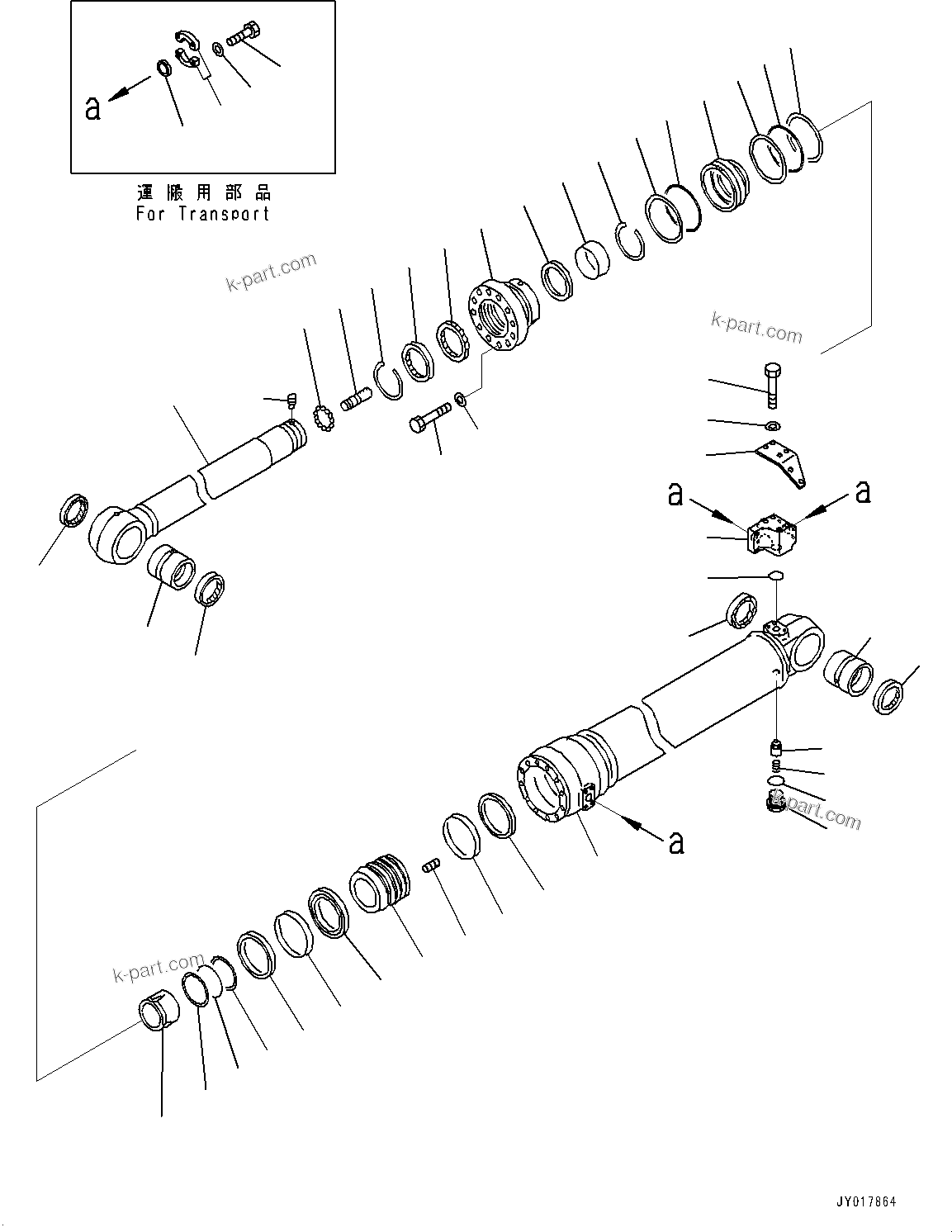 Komatsu parts book diagram for PC490LC-10 S/N 80001-UP: ARM CYLINDER, WITH ANTI-DROP VALVE, BOOM AND ARM, INNER PARTS