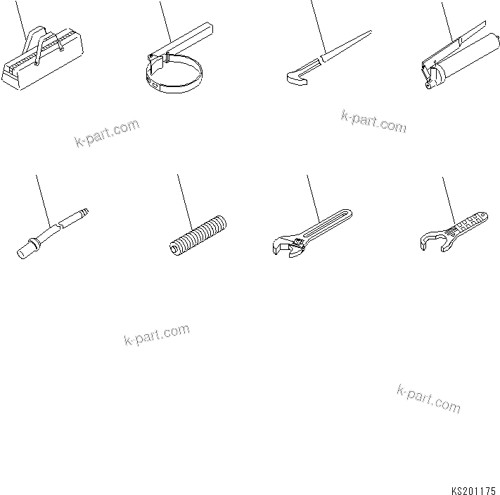 Komatsu parts book diagram for PC490LC-10 S/N 80001-UP: TOOL SET