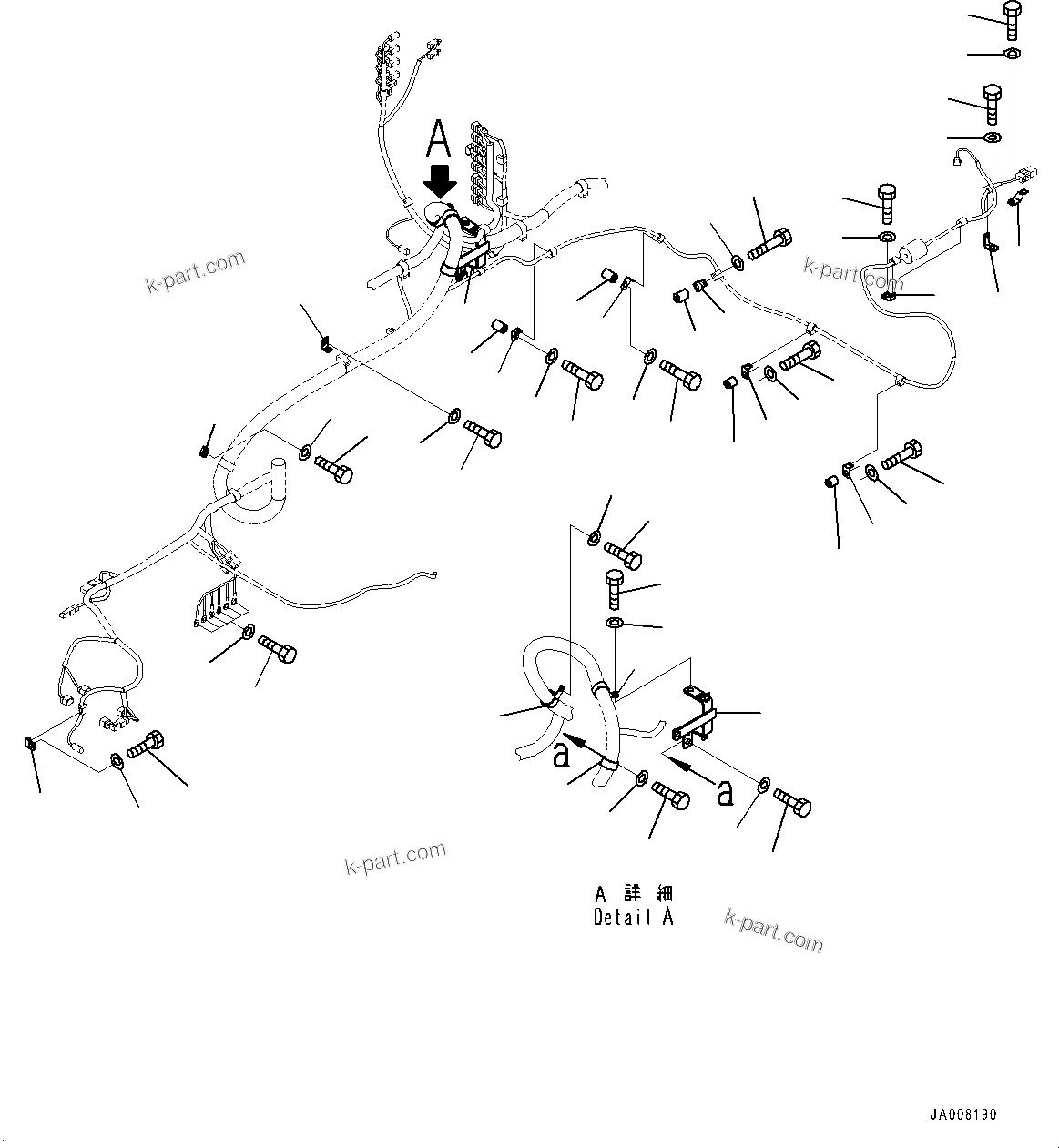 Komatsu parts book diagram for PC490LC-10 S/N K60001-UP: ELECTRIC WIRING HARNESS, MAIN WIRING HARNESS CLAMP (1/5)