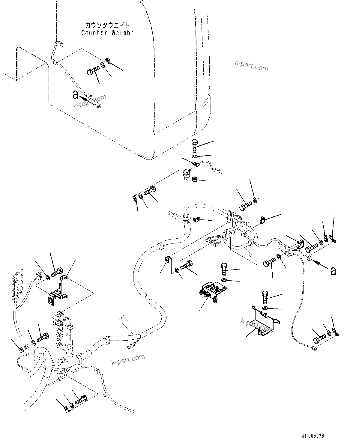 Komatsu parts book diagram for PC490LC-10 S/N K60001-UP: ELECTRIC WIRING HARNESS, MAIN WIRING HARNESS CLAMP (3/5)