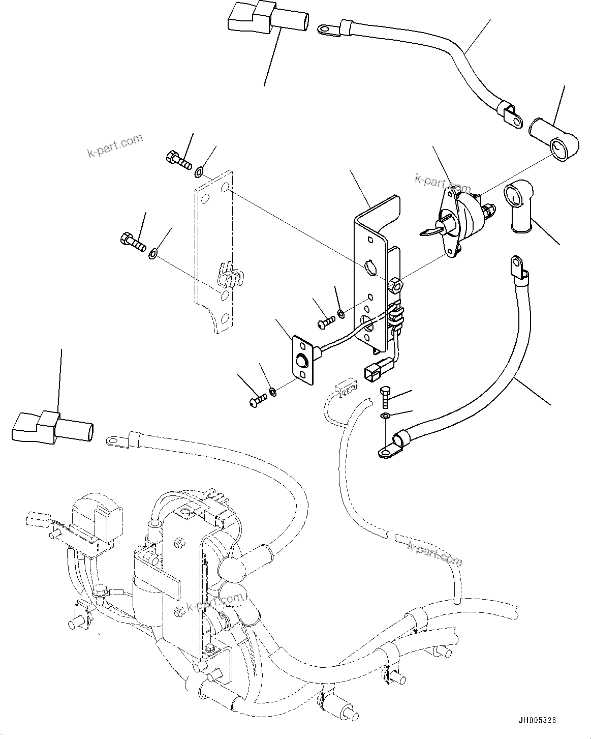 Komatsu parts book diagram for PC490LC-10 S/N K60001-UP: ELECTRIC WIRING HARNESS, BATTERY CABLE FOR DISCONNECT SWITCH
