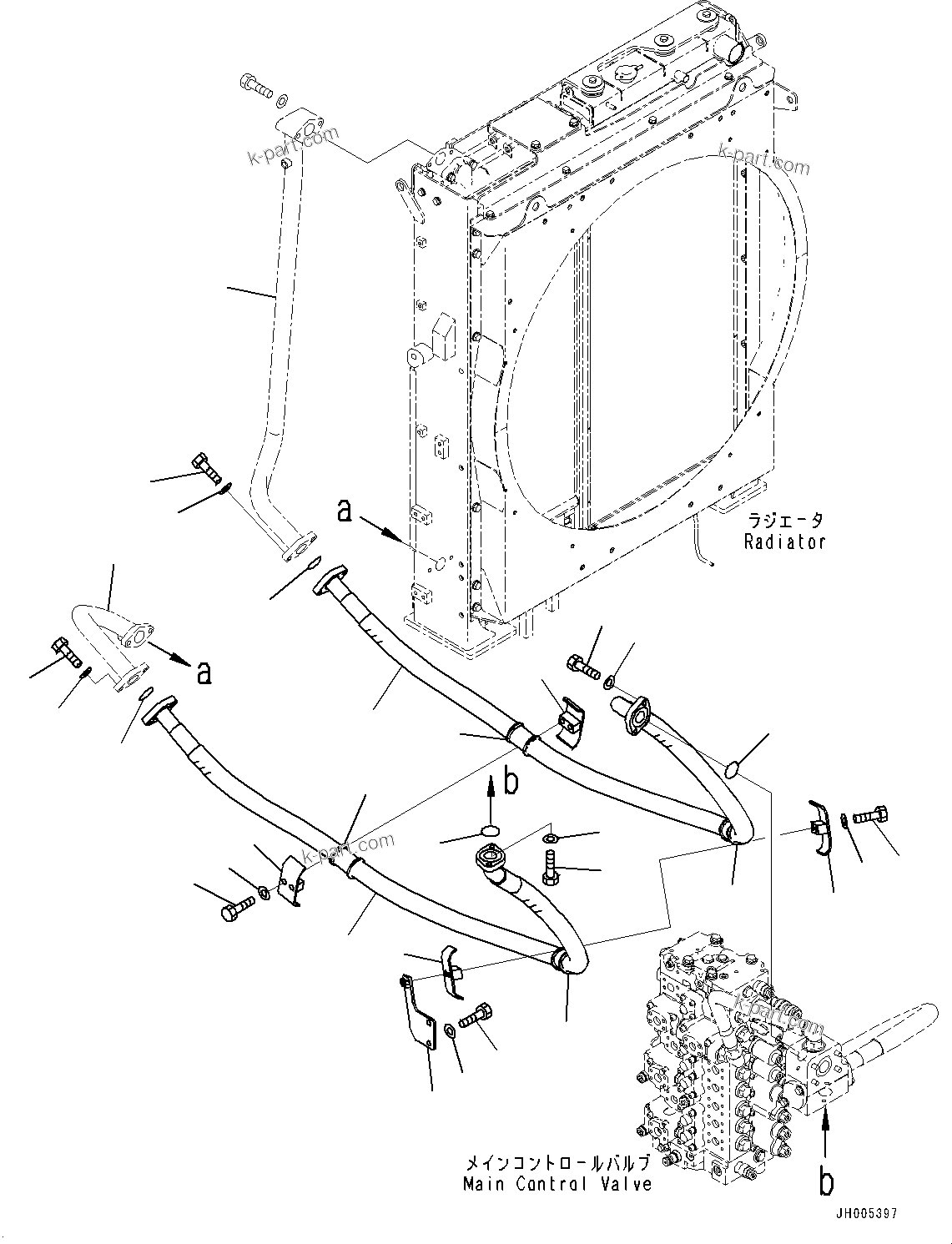 Komatsu parts book diagram for PC490LC-10 S/N K60001-UP: OIL COOLER PIPING