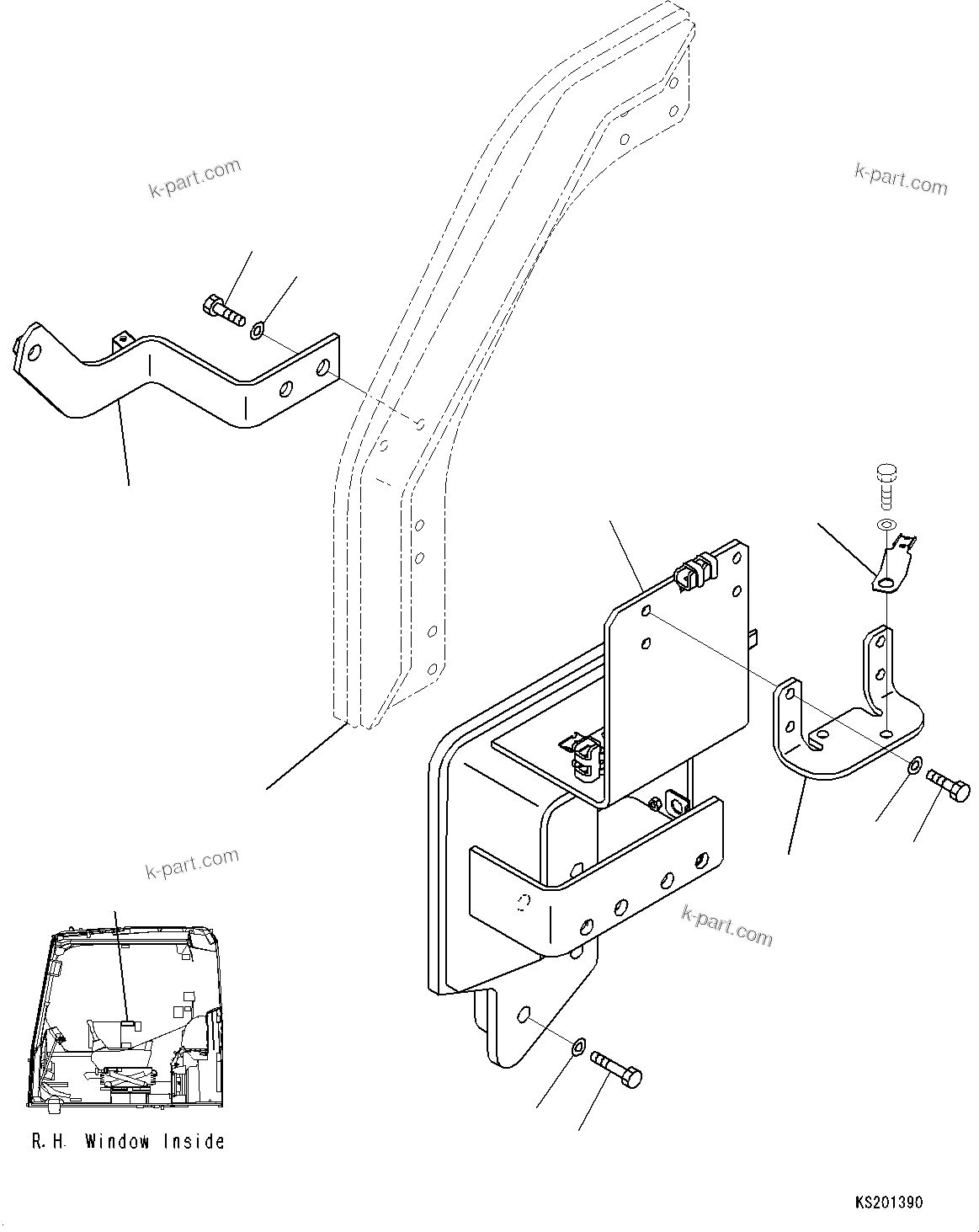 Komatsu parts book diagram for PC490LC-10 S/N K60001-UP: QUICK COUPLER PIPING, WITH 2-ADDITIONAL ACTUATOR PIPING, ACCUMULATOR, BRACKET