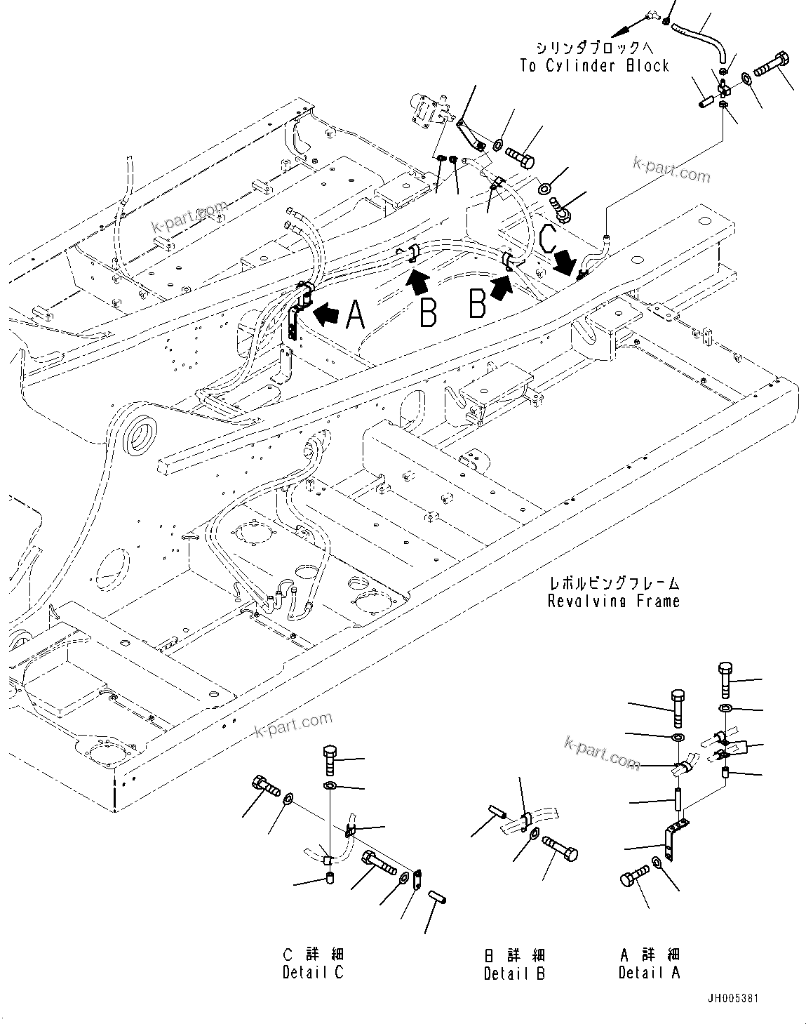Komatsu parts book diagram for PC490LC-10 S/N K60001-UP: AIR CONDITIONER UNIT, HEATER HOSE CLAMP (1/2)