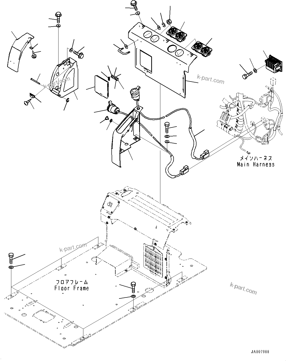 Komatsu parts book diagram for PC490LC-10 S/N K60001-UP: CAB IN PARTS, REAR COVER
