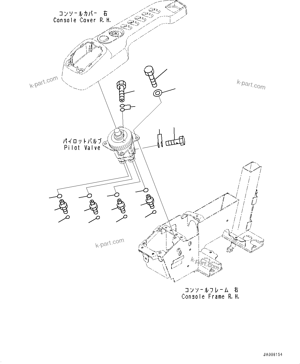 Komatsu parts book diagram for PC490LC-10 S/N K60001-UP: FLOOR FRAME GROUP, WITH ADDITIONAL ACTUATOR PIPING, ACCUMULATOR, FLOOR, PPC VALVE MOUNTING FOR WORK EQUIPMENT, RHS