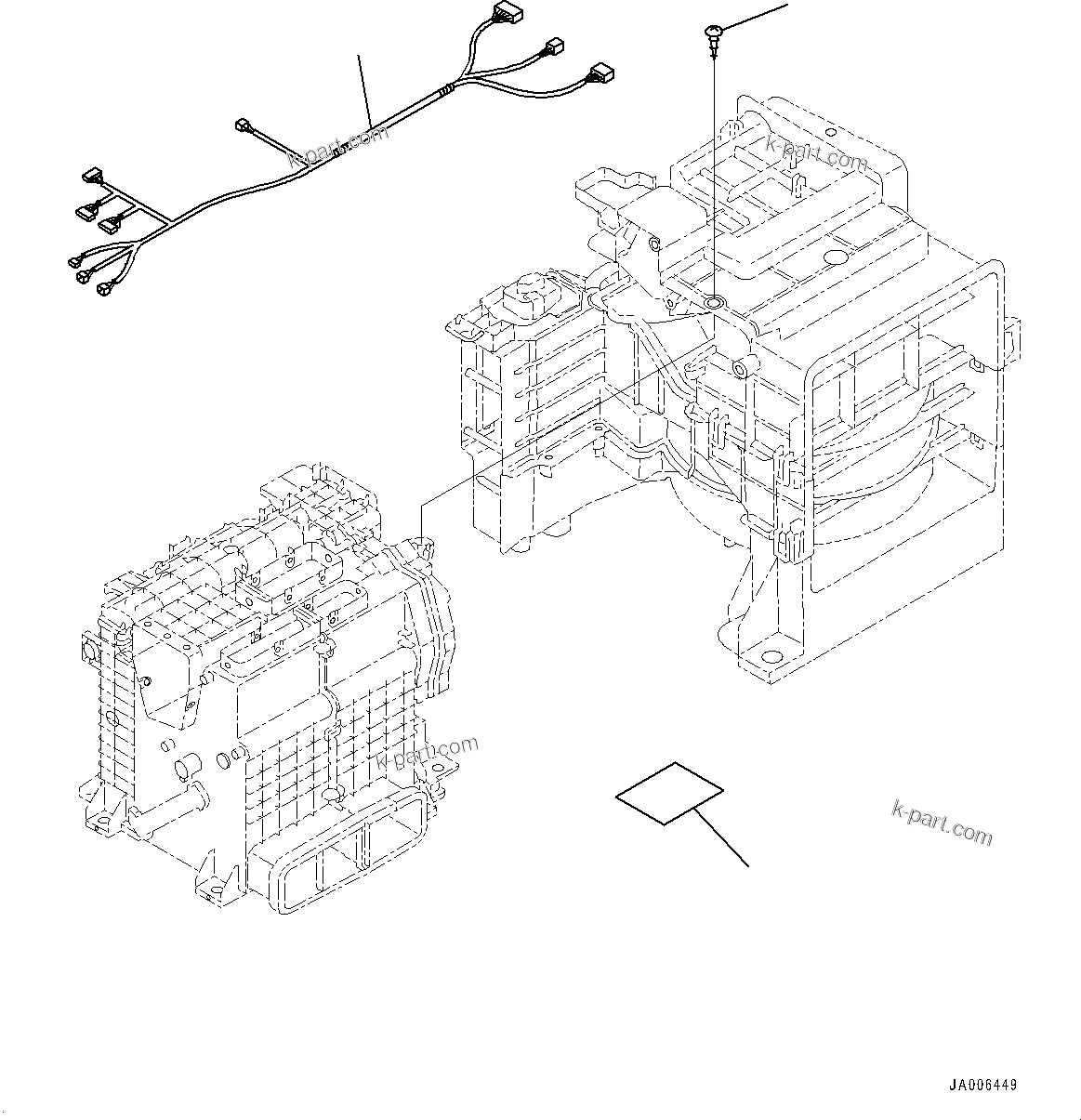 Komatsu parts book diagram for PC490LC-10 S/N K60001-UP: FLOOR FRAME GROUP, WITH ADDITIONAL ACTUATOR PIPING, ACCUMULATOR, INNER PARTS, AIR CONDITIONER UNIT (2/2)