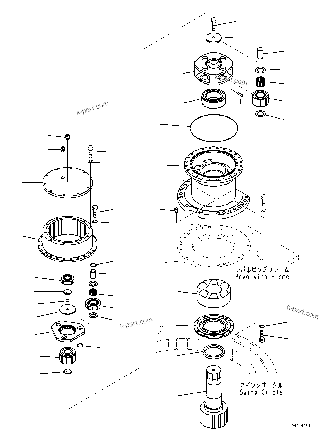 Komatsu parts book diagram for PC490LC-10 S/N K60001-UP: SWING MACHINERY, SUPPLY ONLY
