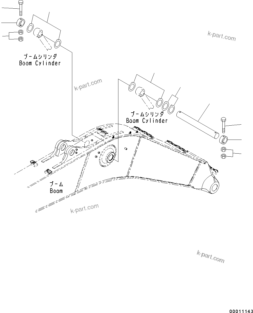 Komatsu parts book diagram for PC490LC-10 S/N K60001-UP: BOOM CYLINDER HEAD PIN
