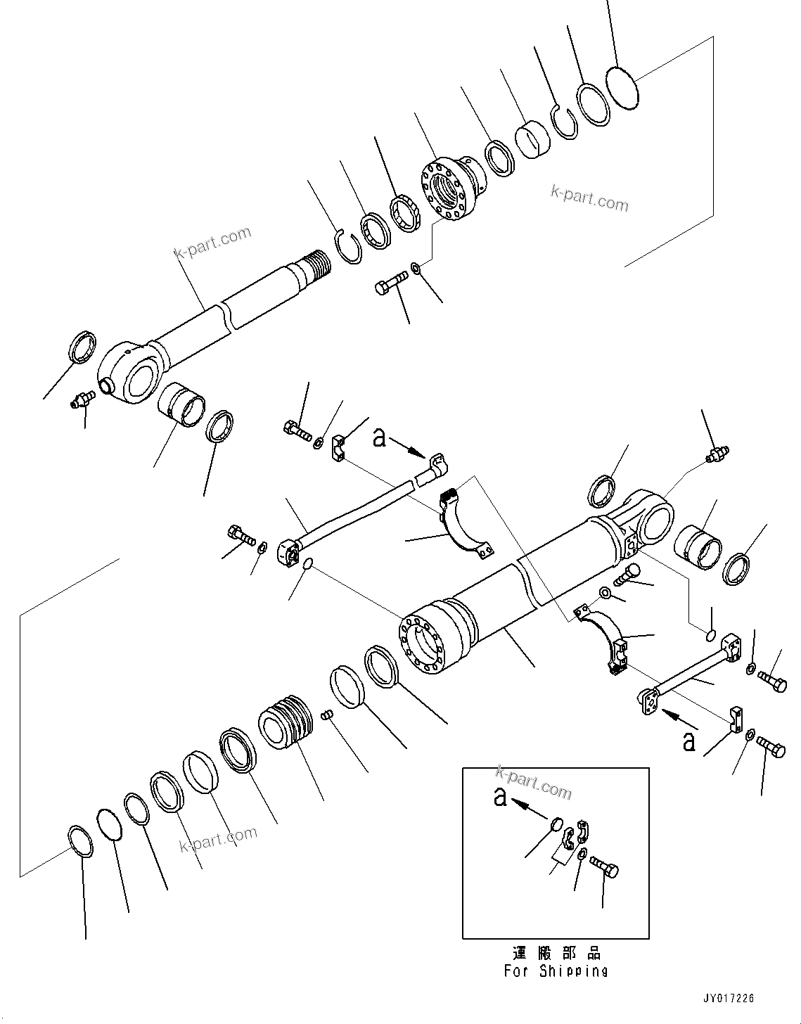 Komatsu parts book diagram for PC490LC-10 S/N K60001-UP: ARM, 2400MM, WITH QUICK COUPLER, KUK, BUCKET CYLINDER